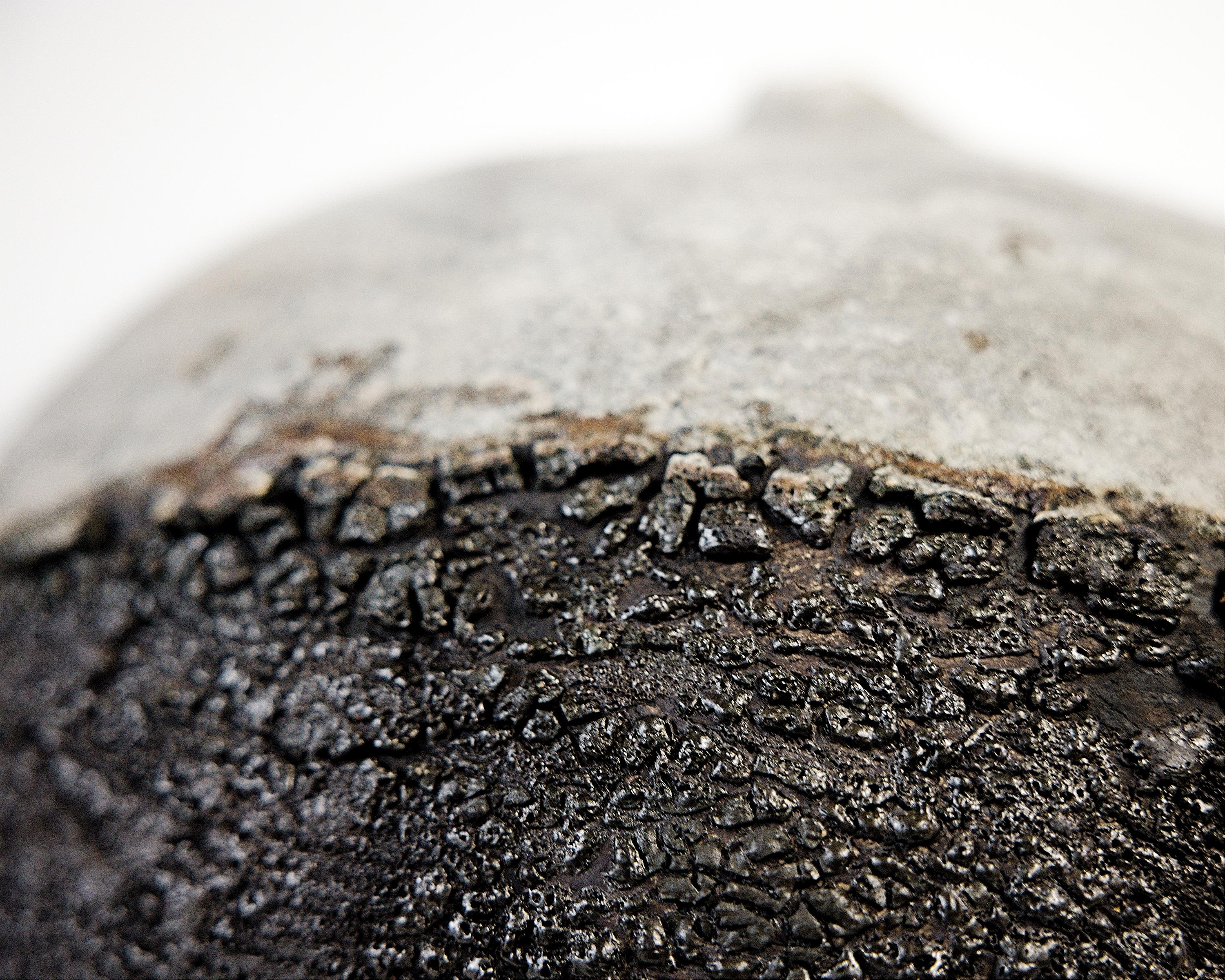 Organico moderno Barattolo a forma di luna con texture in bianco e nero in vendita