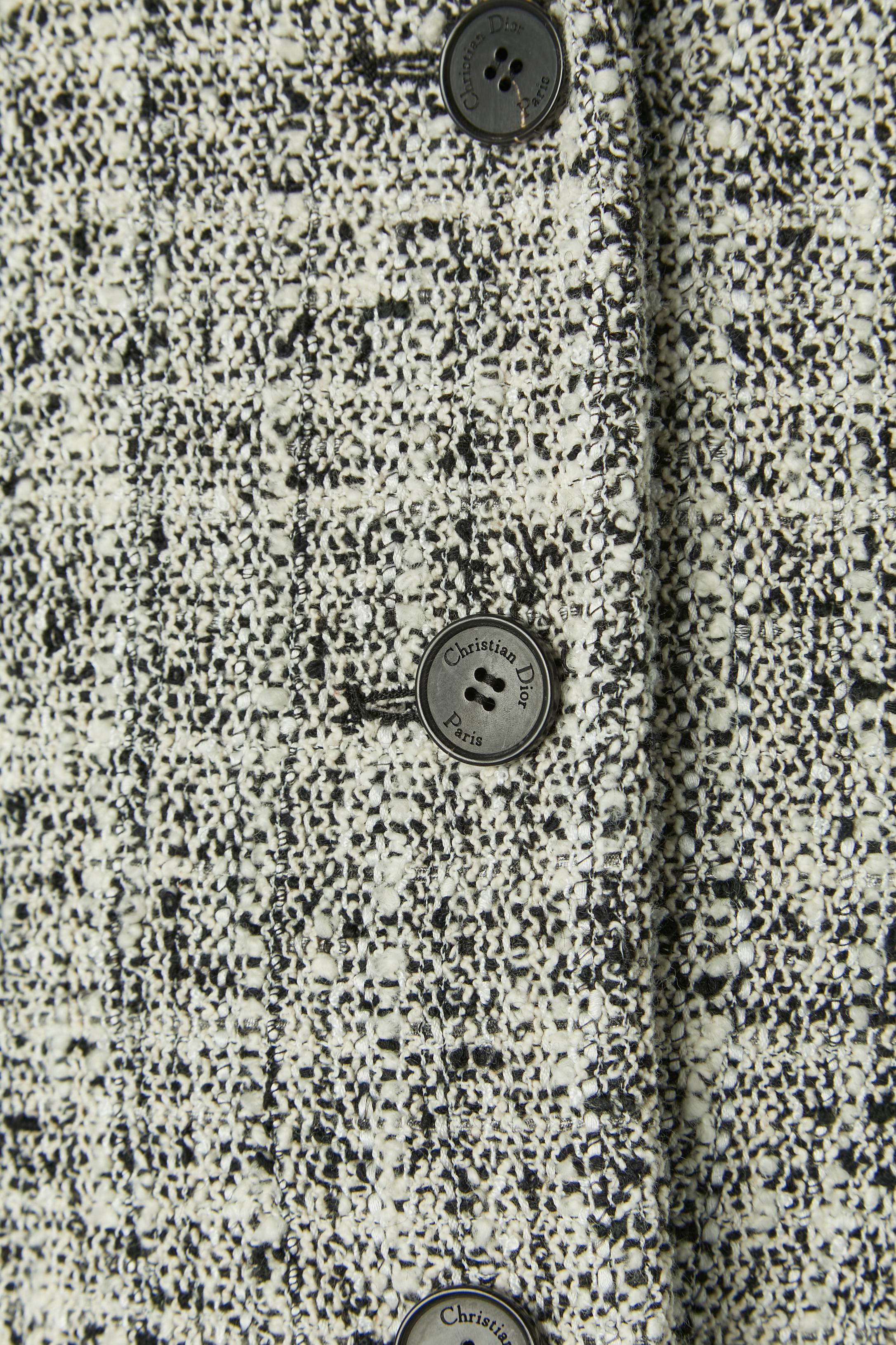 Grigio Black and white Tweed Bar jacket CHRISTIAN DIOR by Maria Grazia Chiuri in vendita