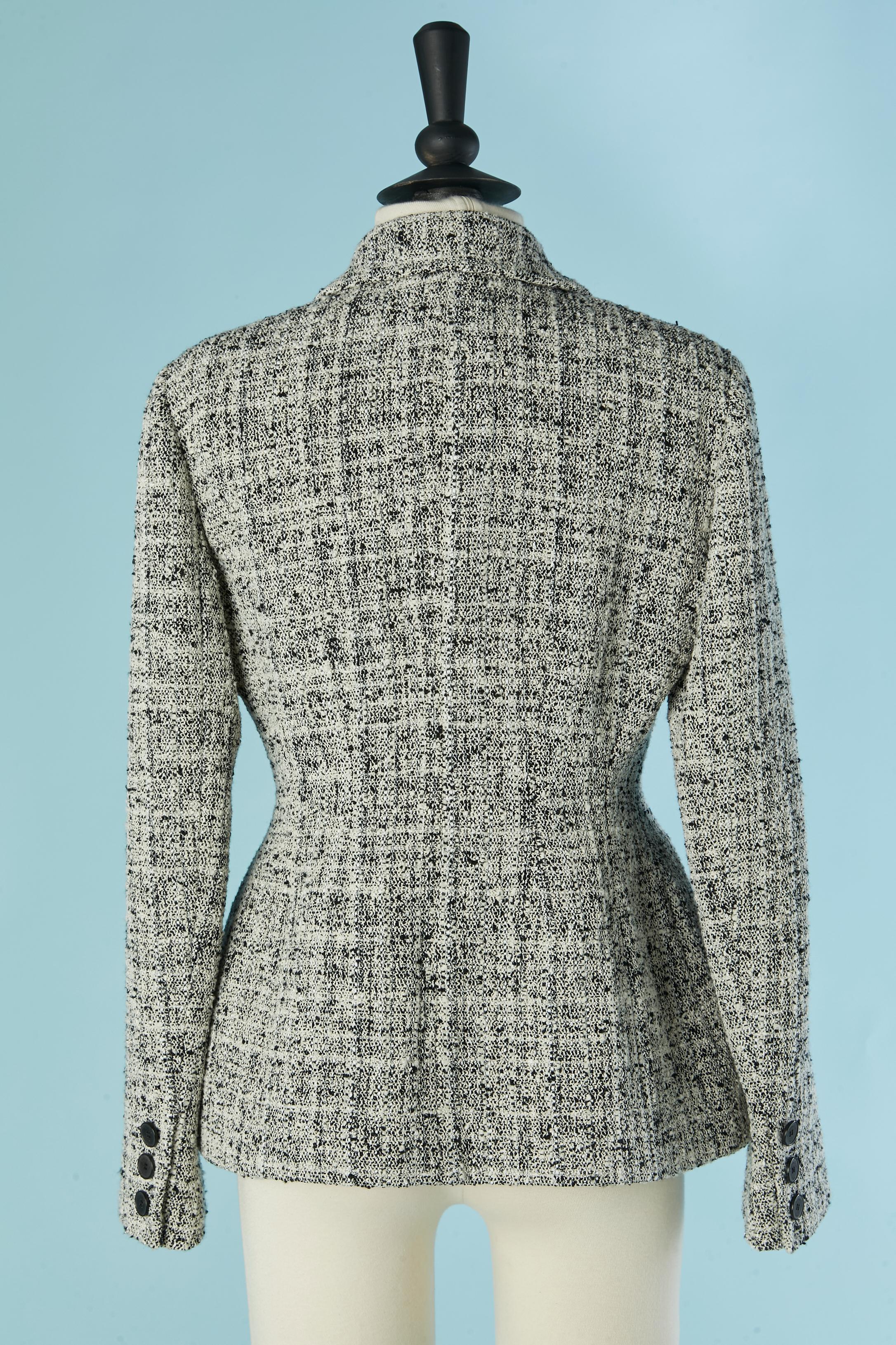 Black and white Tweed Bar jacket CHRISTIAN DIOR by Maria Grazia Chiuri in vendita 3