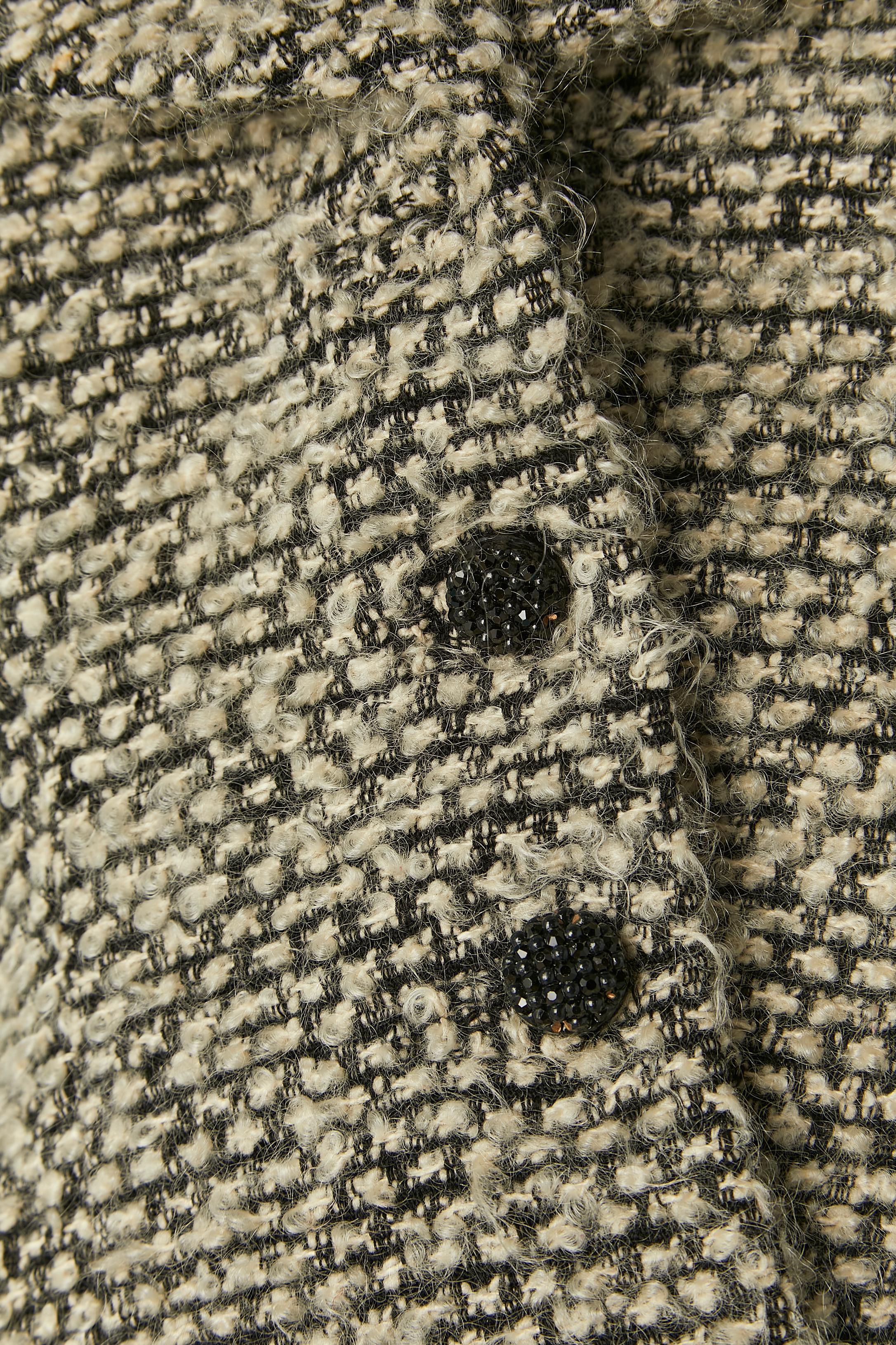 Gray Black and white Tweed bouclette single breasted jacket Lilli Ann For Sale