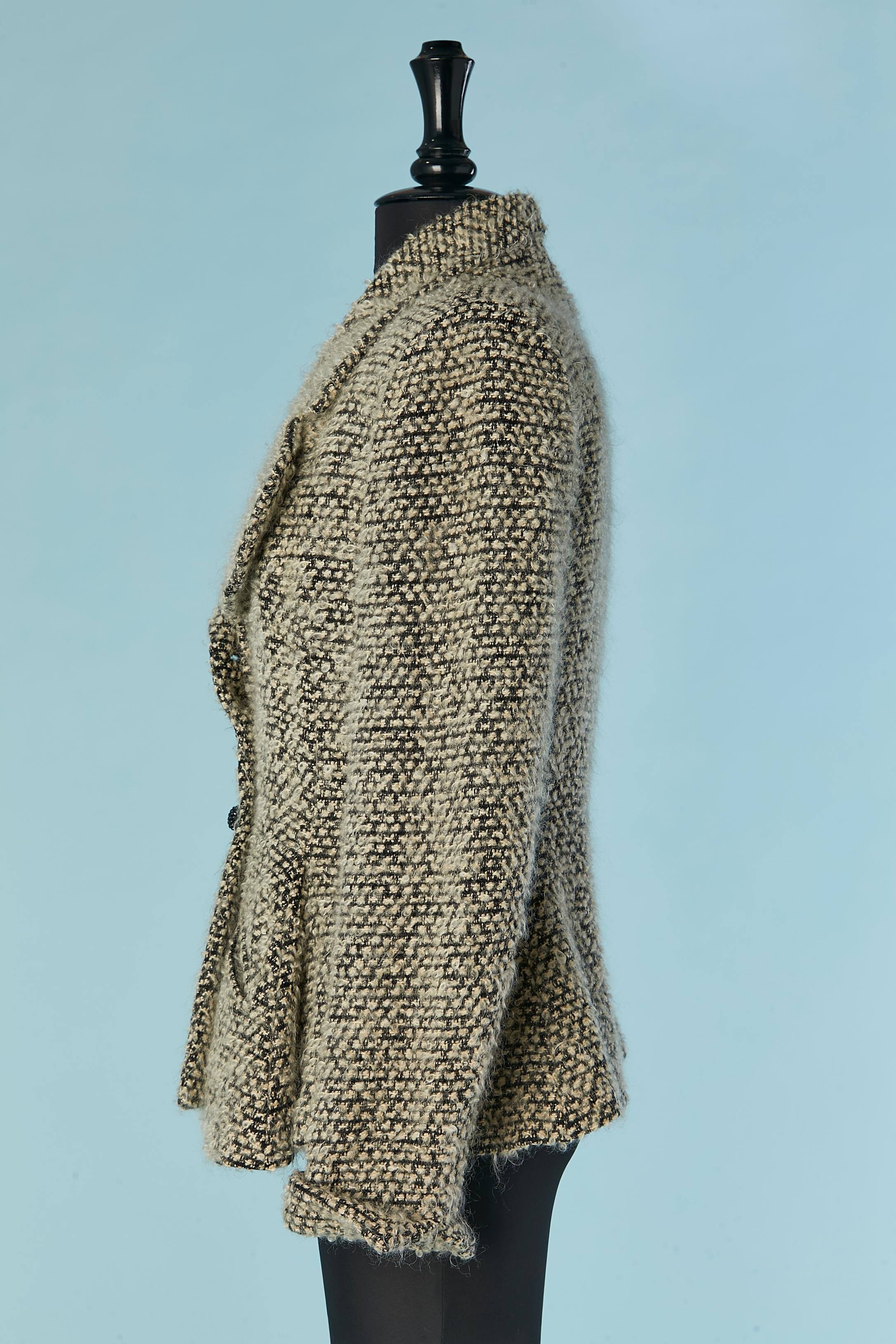 Women's Black and white Tweed bouclette single breasted jacket Lilli Ann For Sale