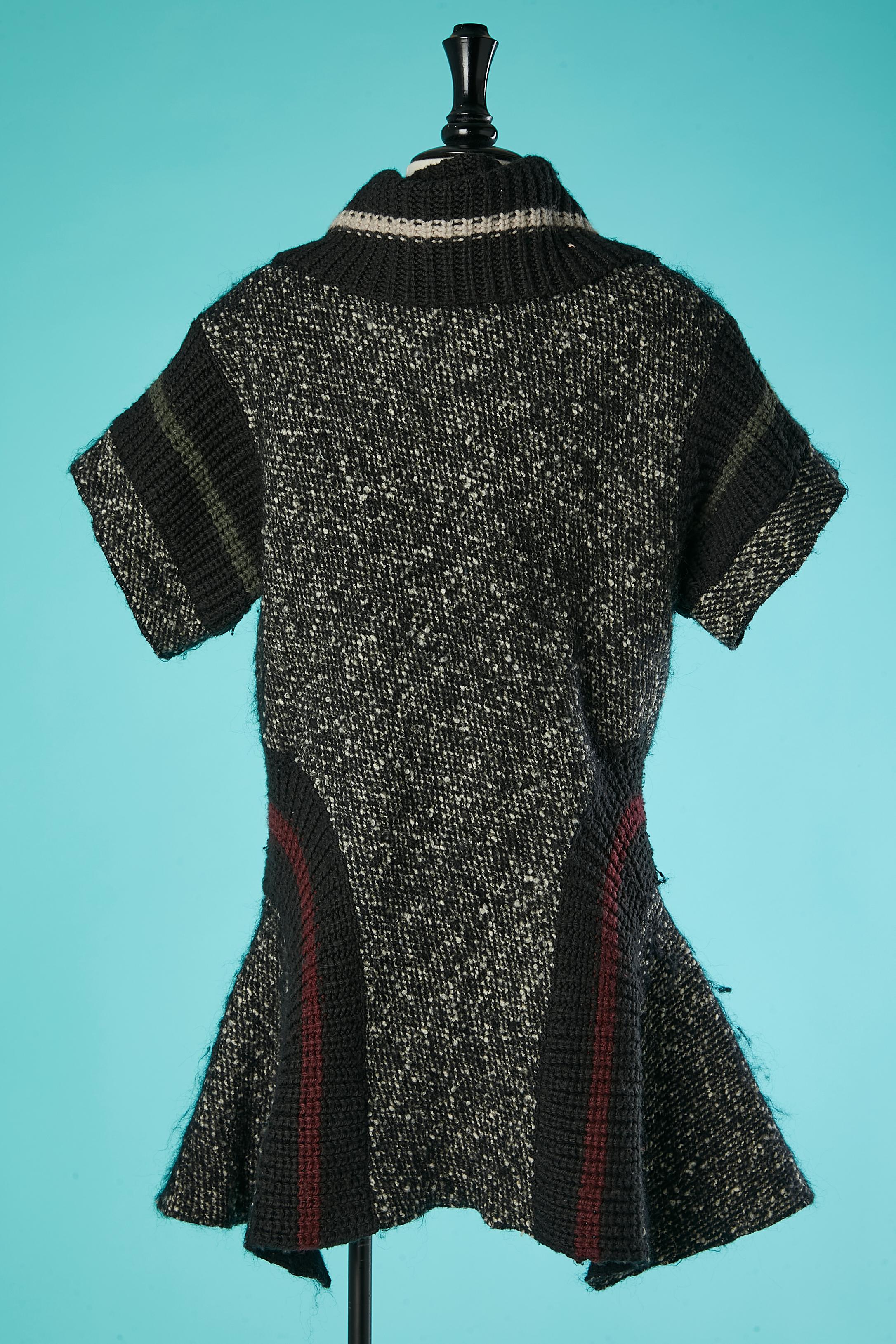 Black and white tweed short sleeves long jacket Jean-Paul Gaultier Femme For Sale 2