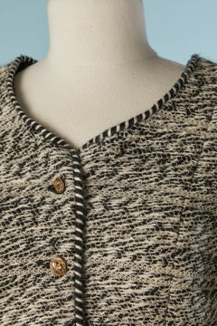 Black and white Tweed single breasted jacket CHANEL BOUTIQUE