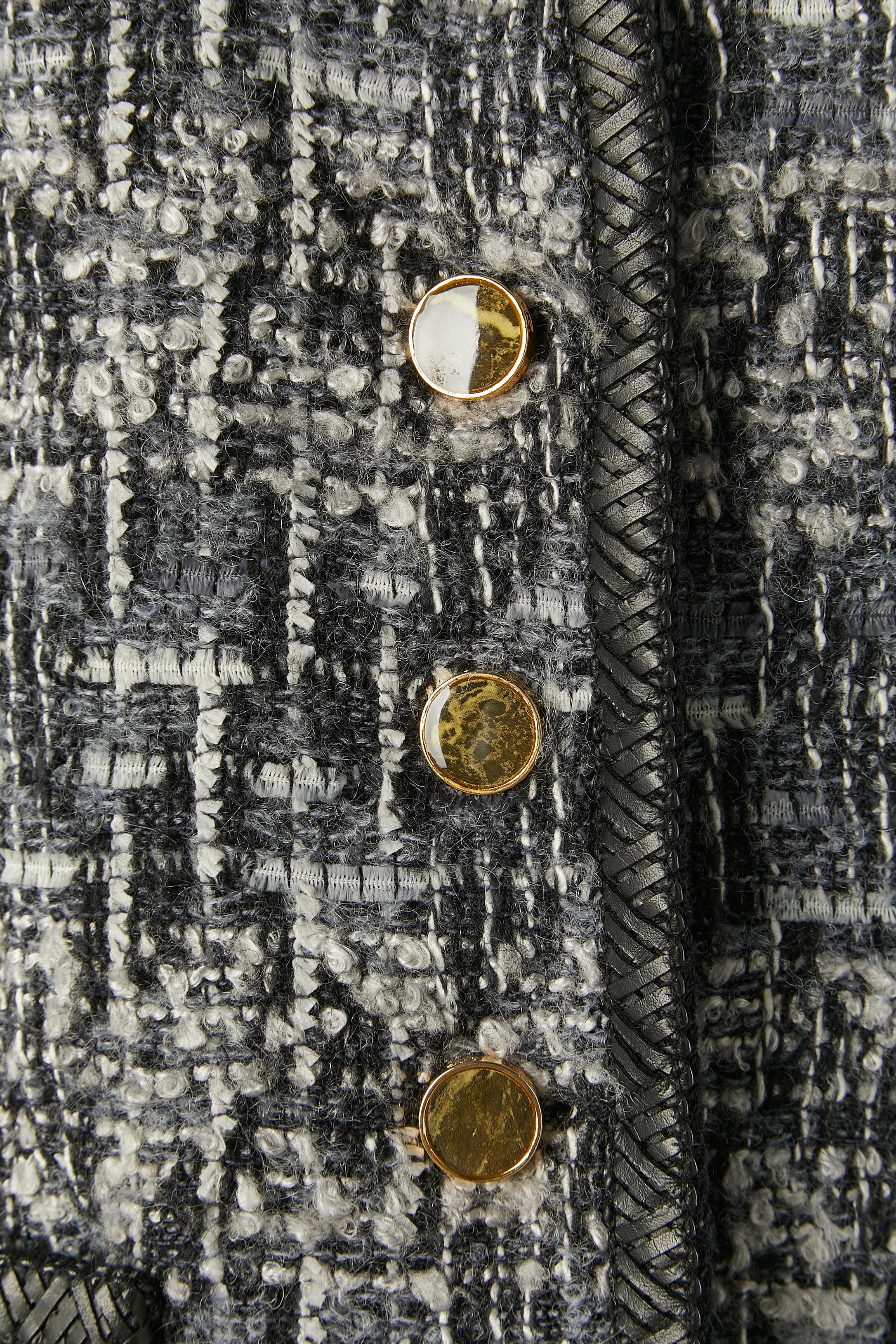 Women's Black and white Tweed single-breasted jacket Escada by Margaretha Ley For Sale
