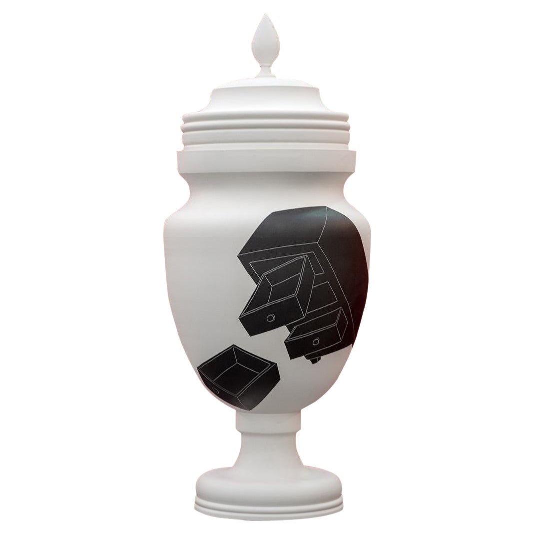 Black and White Vase by Milan Pekař For Sale