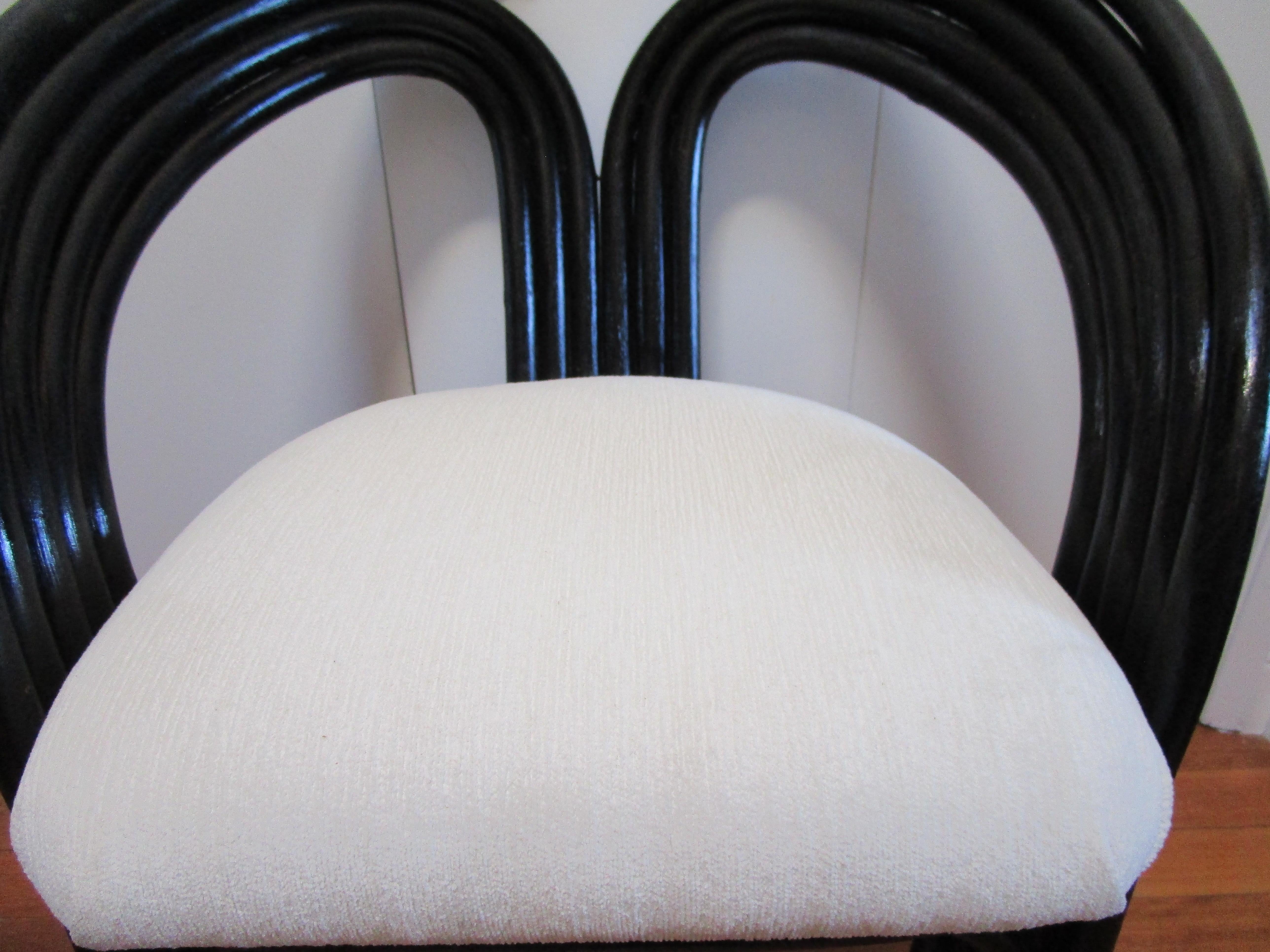 Mid-Century Modern Black and White Vintage Mid-Century Bentwood Lounge Chair Reimagined For Sale