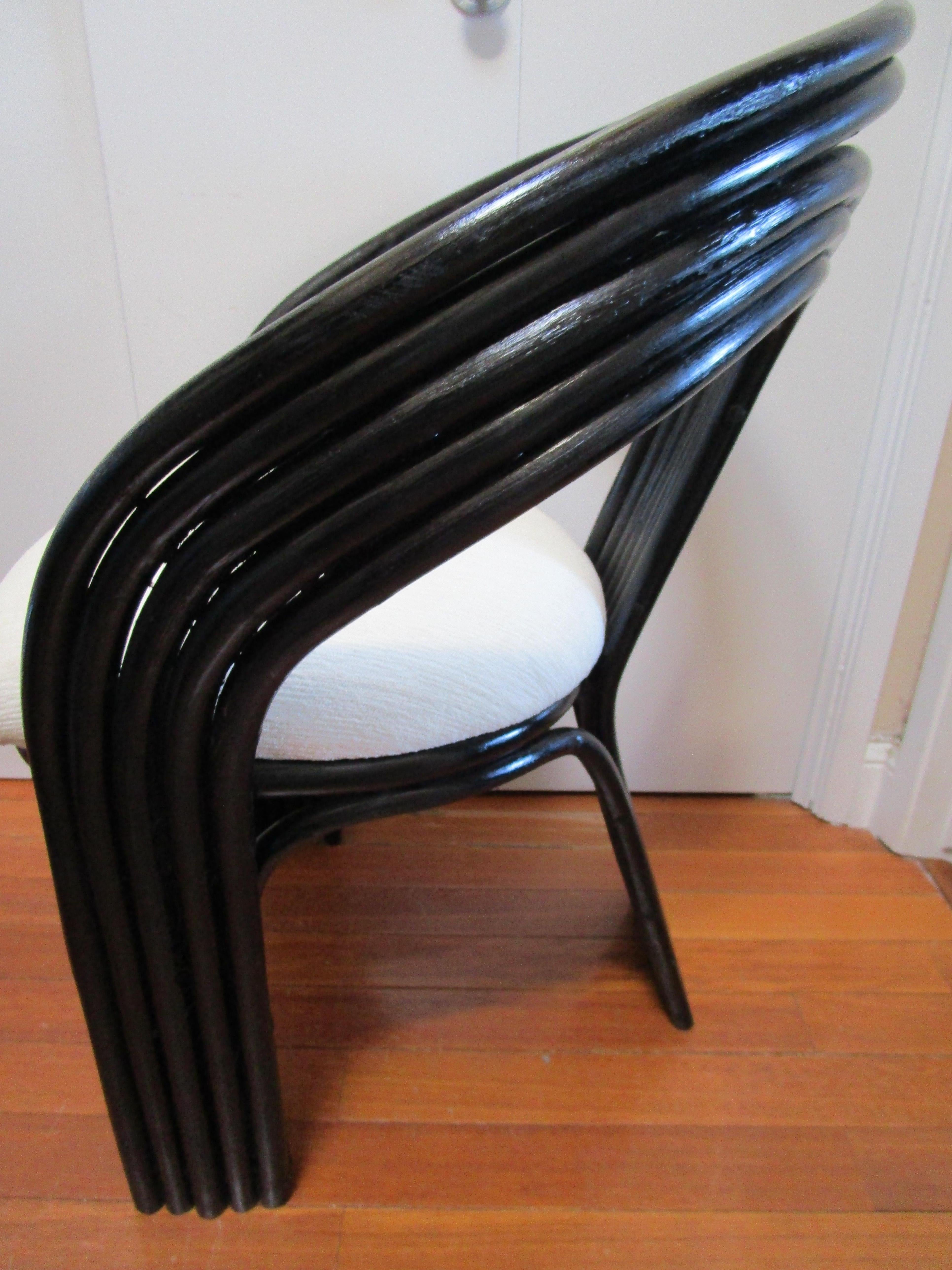 American Black and White Vintage Mid-Century Bentwood Lounge Chair Reimagined For Sale