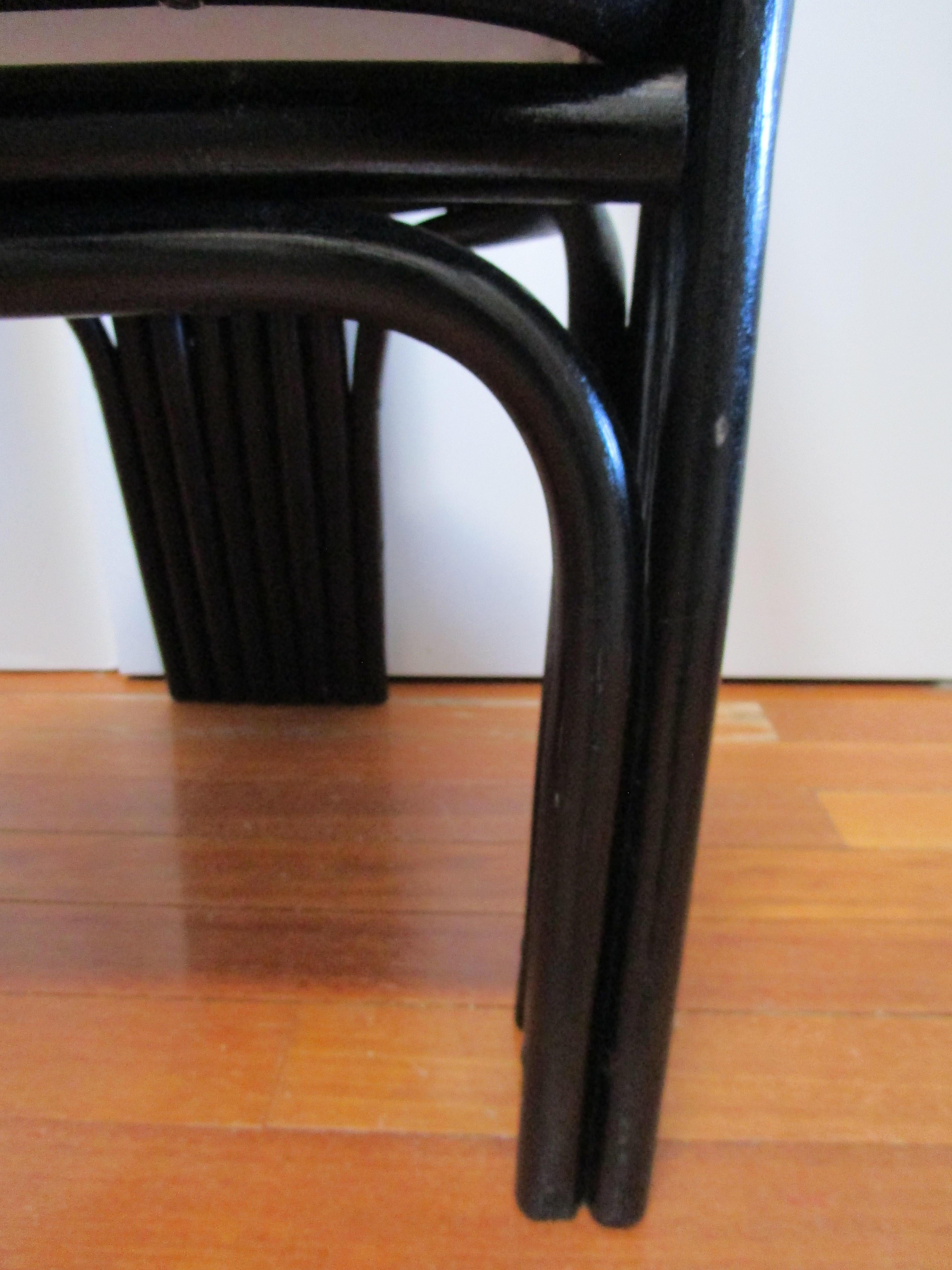 20th Century Black and White Vintage Mid-Century Bentwood Lounge Chair Reimagined For Sale