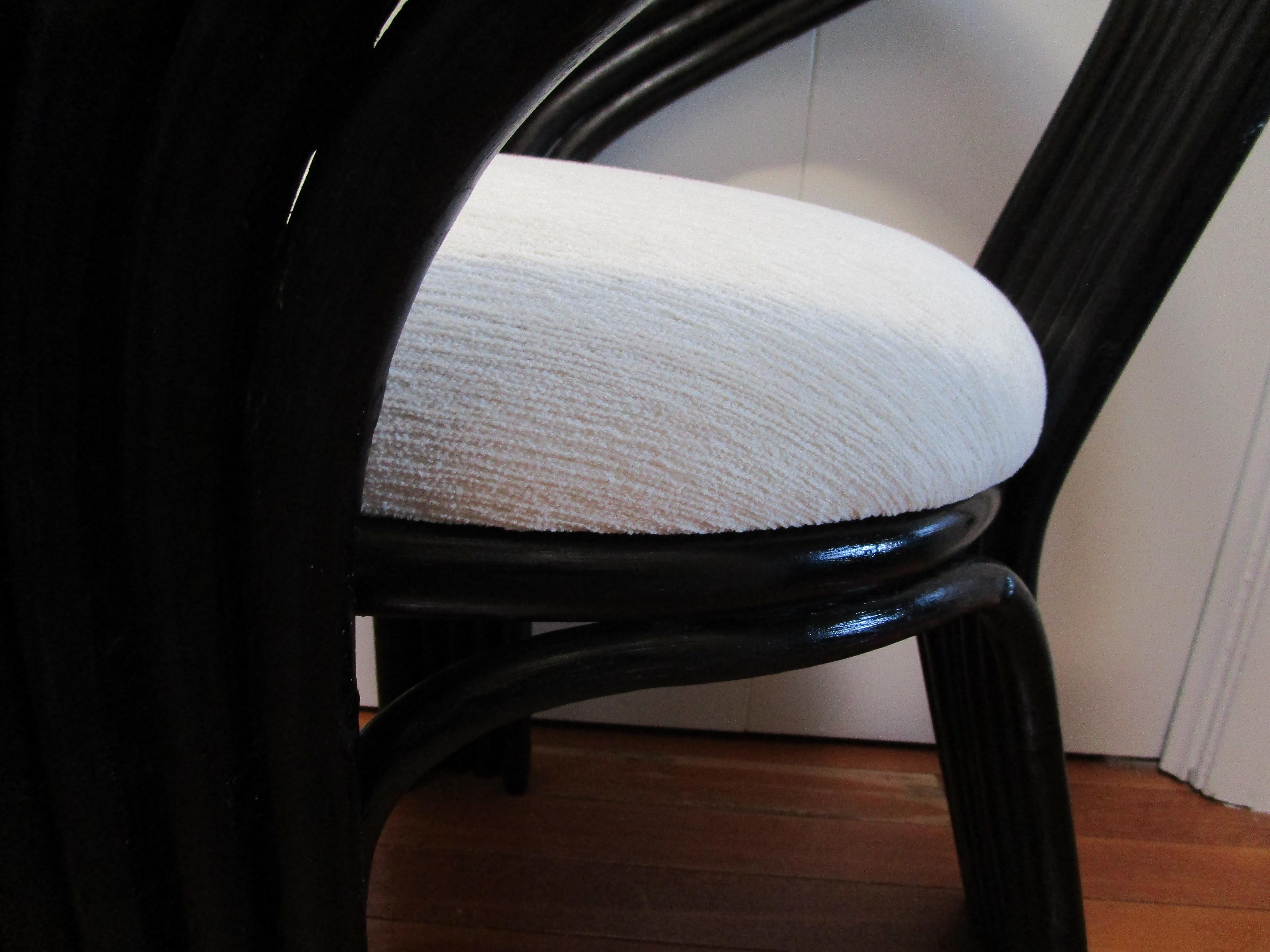 Black and White Vintage Mid-Century Bentwood Lounge Chair Reimagined For Sale 1