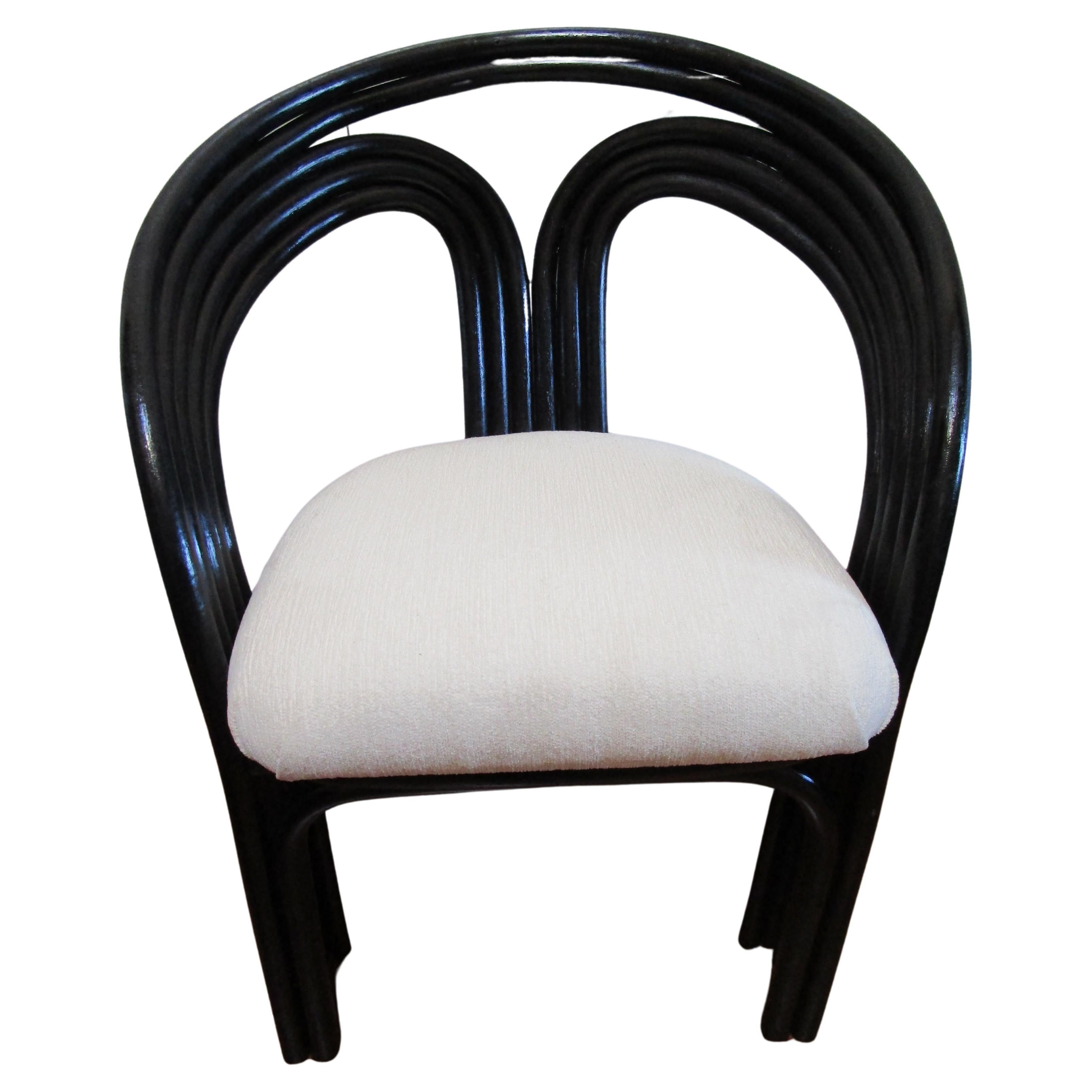 Black and White Vintage Mid-Century Bentwood Lounge Chair Reimagined For Sale