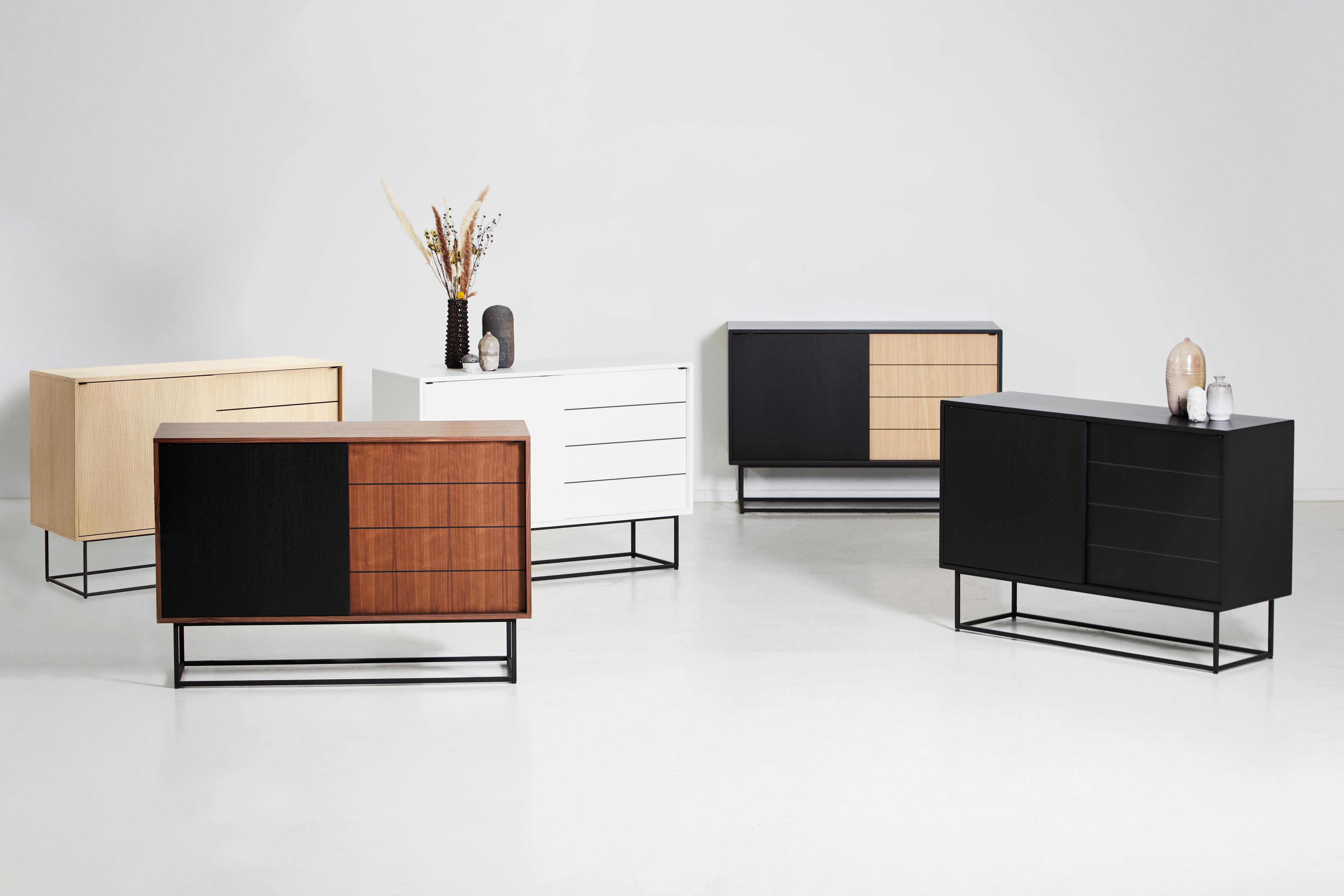 Black and White Virka High Sideboard by Ropke Design and Moaak In New Condition For Sale In Geneve, CH
