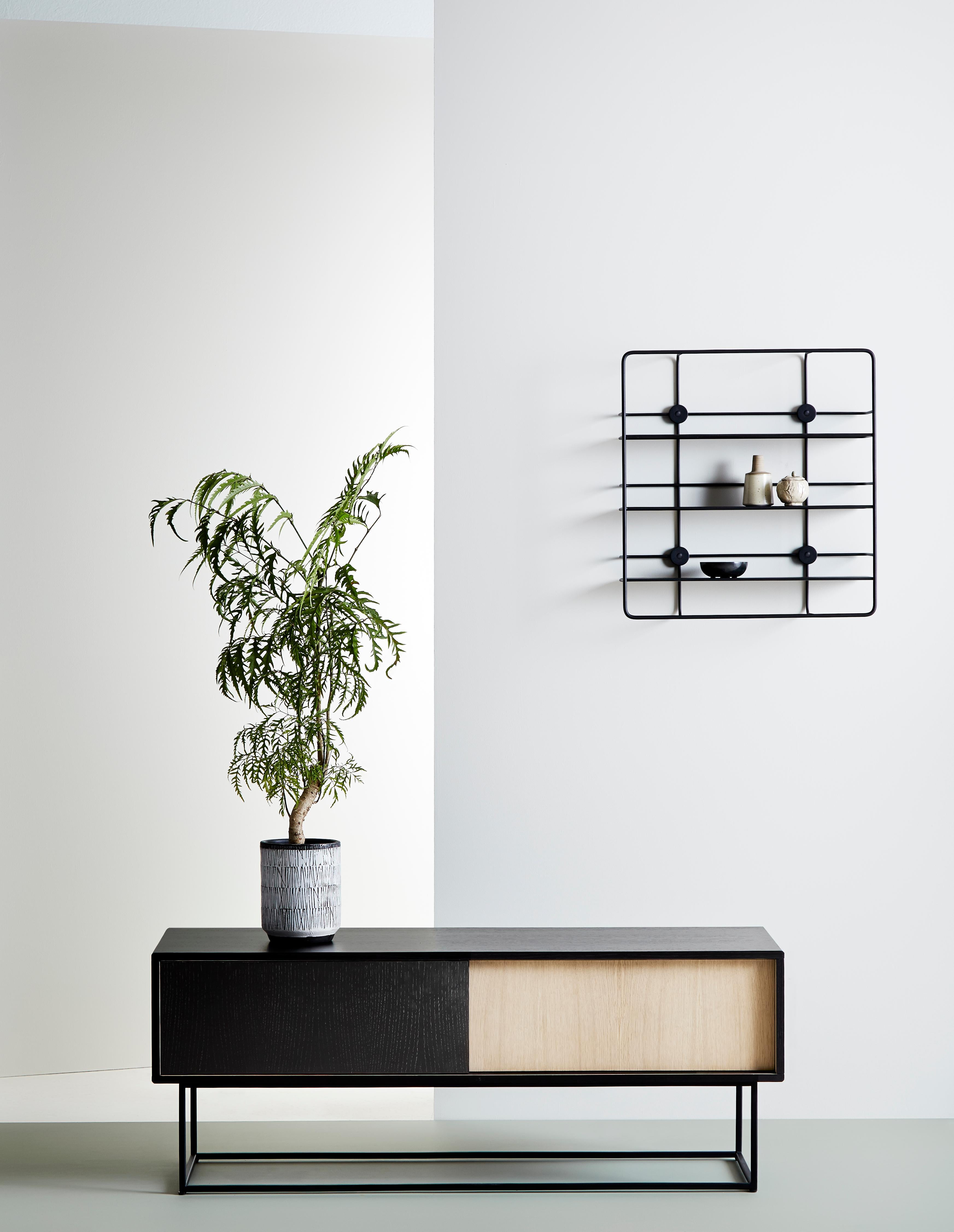 Post-Modern Black and White Virka Low Sideboard by Ropke Design and Moaak For Sale