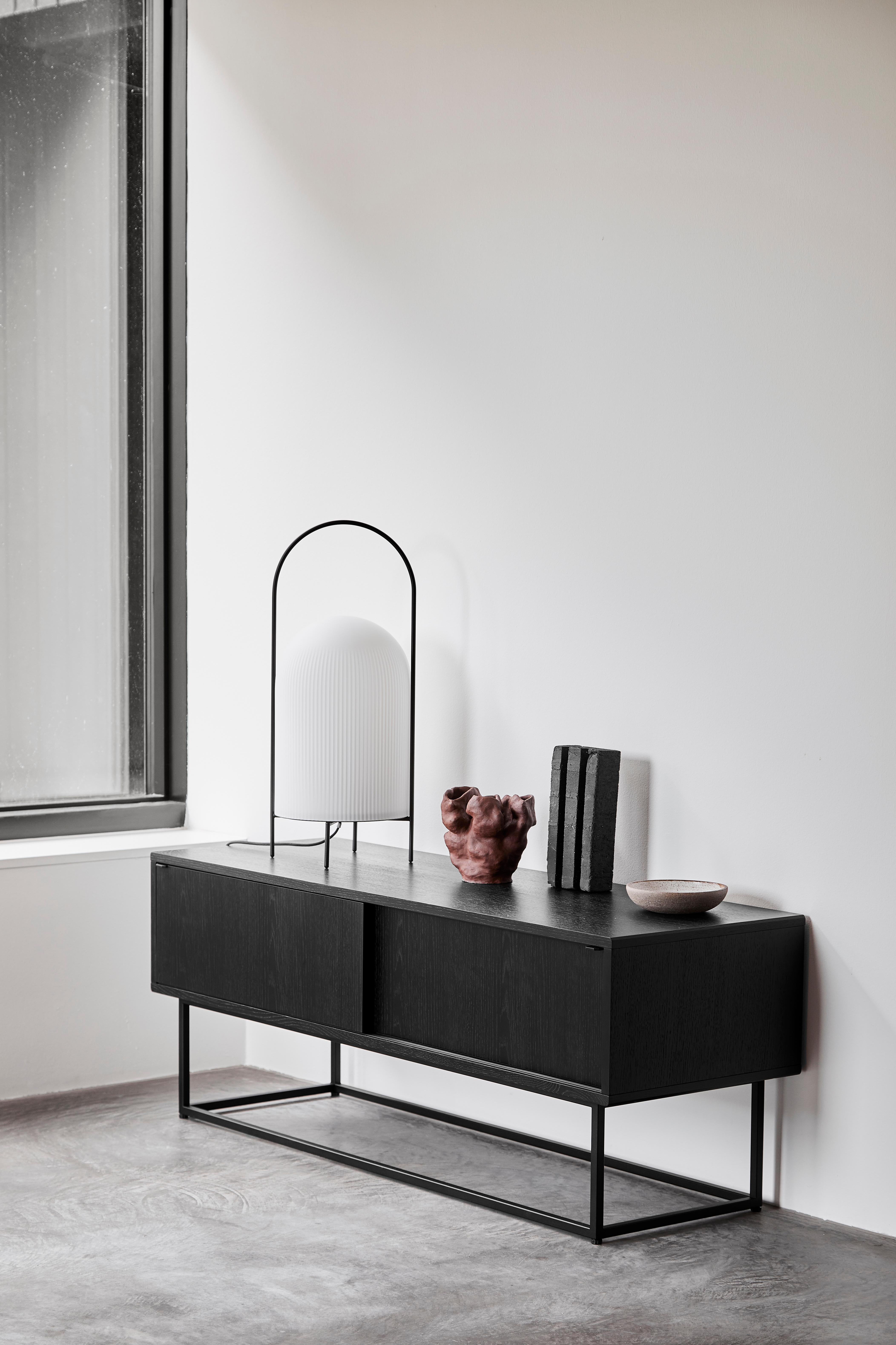 Danish Black and White Virka Low Sideboard by Ropke Design and Moaak For Sale
