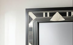 Miroir mural noir et blanc inspiré de l'Art Deco, fabriqué à la main par Artisanal