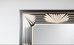Miroir mural noir et blanc inspiré de l'Art Deco, fabriqué à la main par Artisanal