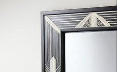 Miroir mural noir et blanc inspiré de l'Art Deco, fabriqué à la main par Artisanal