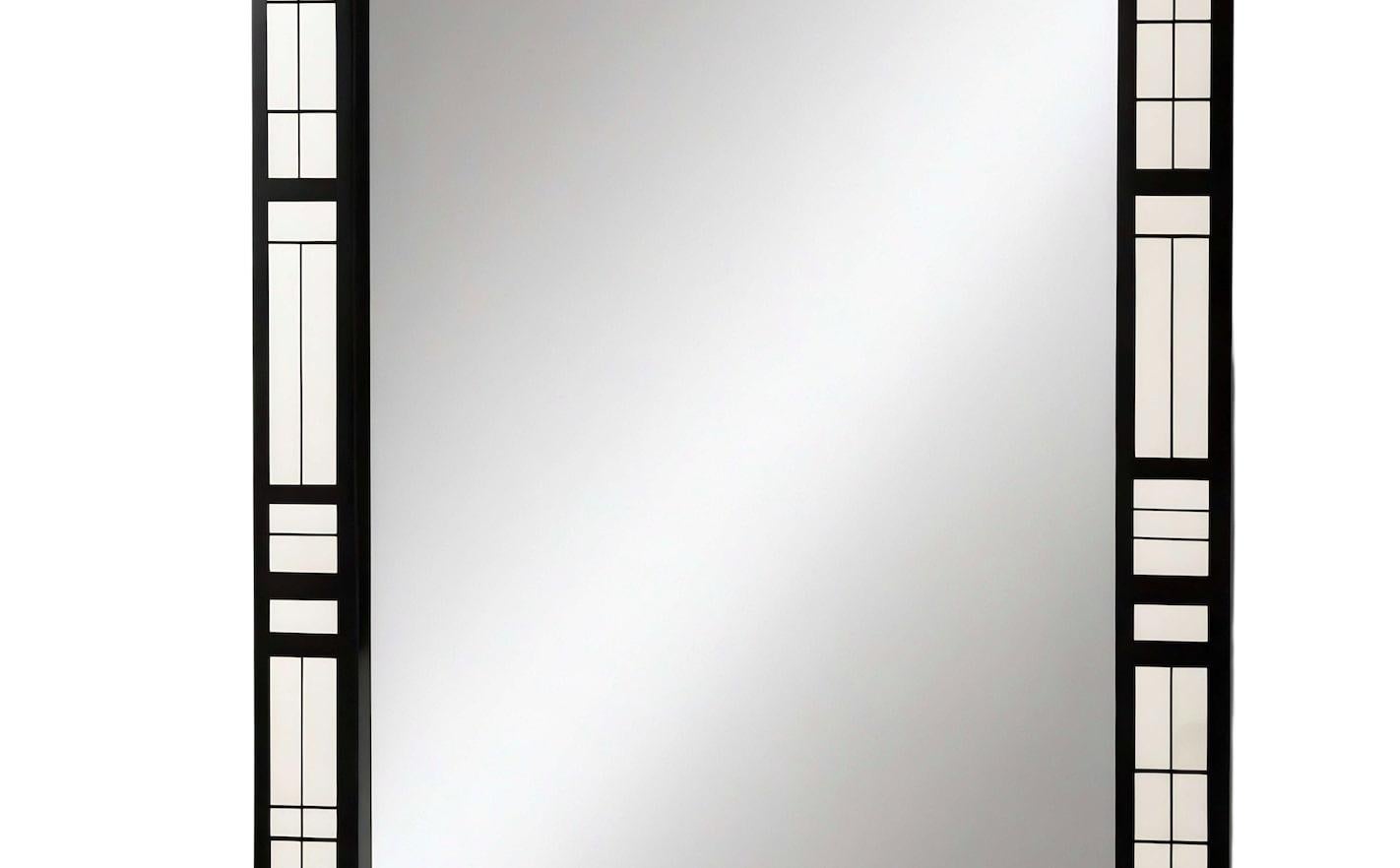 Specchio da parete in bianco e nero ispirato a De Stijl, realizzato a mano da Artisanal In condizioni Nuovo in vendita a New York, NY