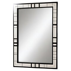 Miroir noir et blanc inspiré de De Stijl, fabriqué à la main par Artisanal