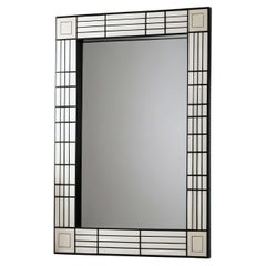 Miroir noir et blanc inspiré de De Stijl, fabriqué à la main par Artisanal
