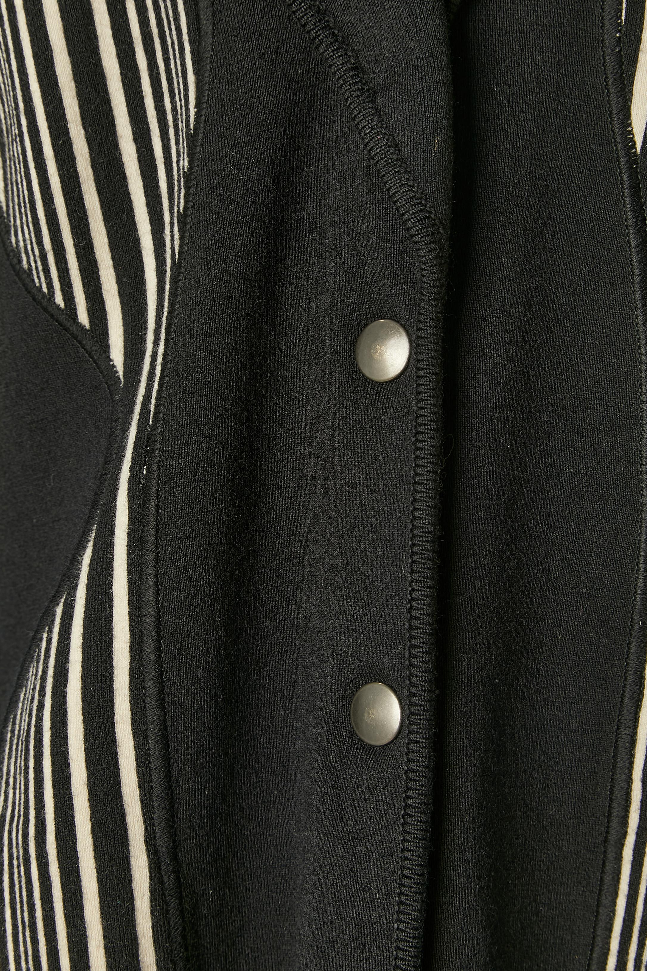 Black and white wool jersey single breasted jacket Thierry Mugler In Excellent Condition For Sale In Saint-Ouen-Sur-Seine, FR