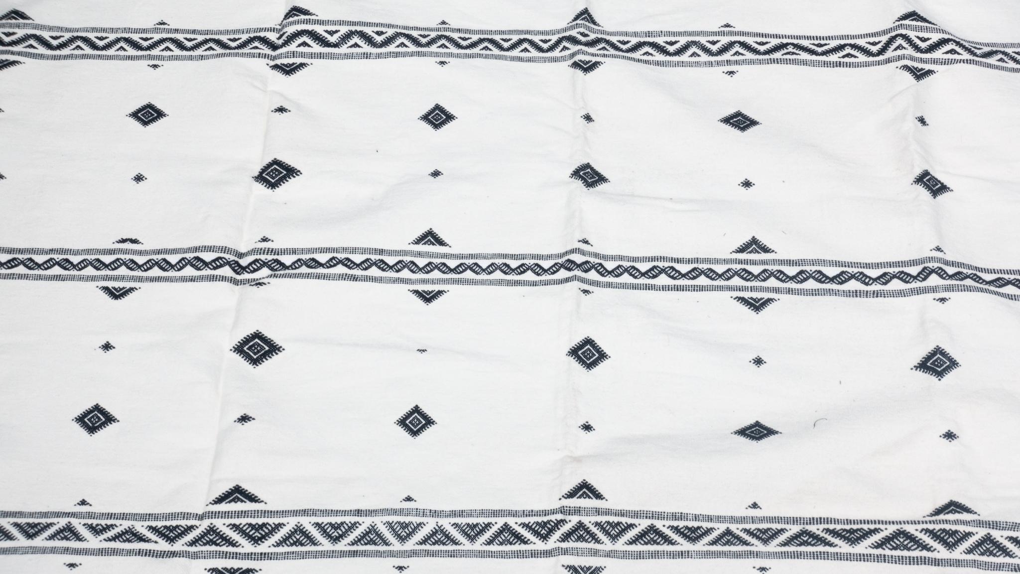 Black and White Woven Rug, Tangier In Good Condition In New York, NY