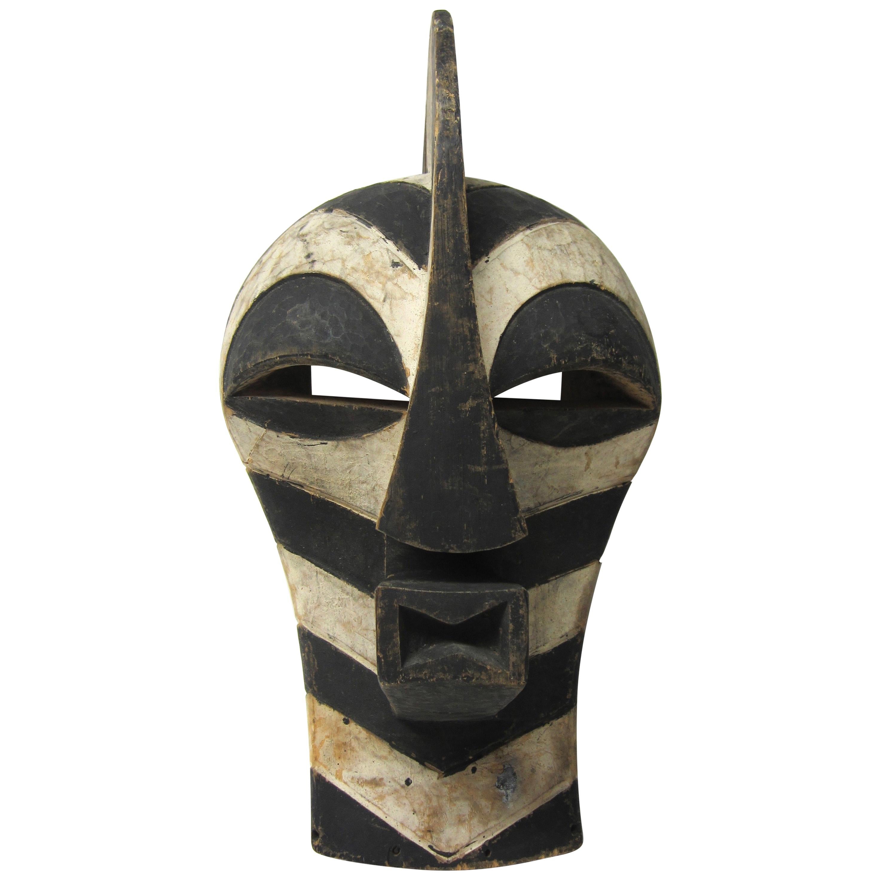 Black and White "Zebra" Tribal Mask