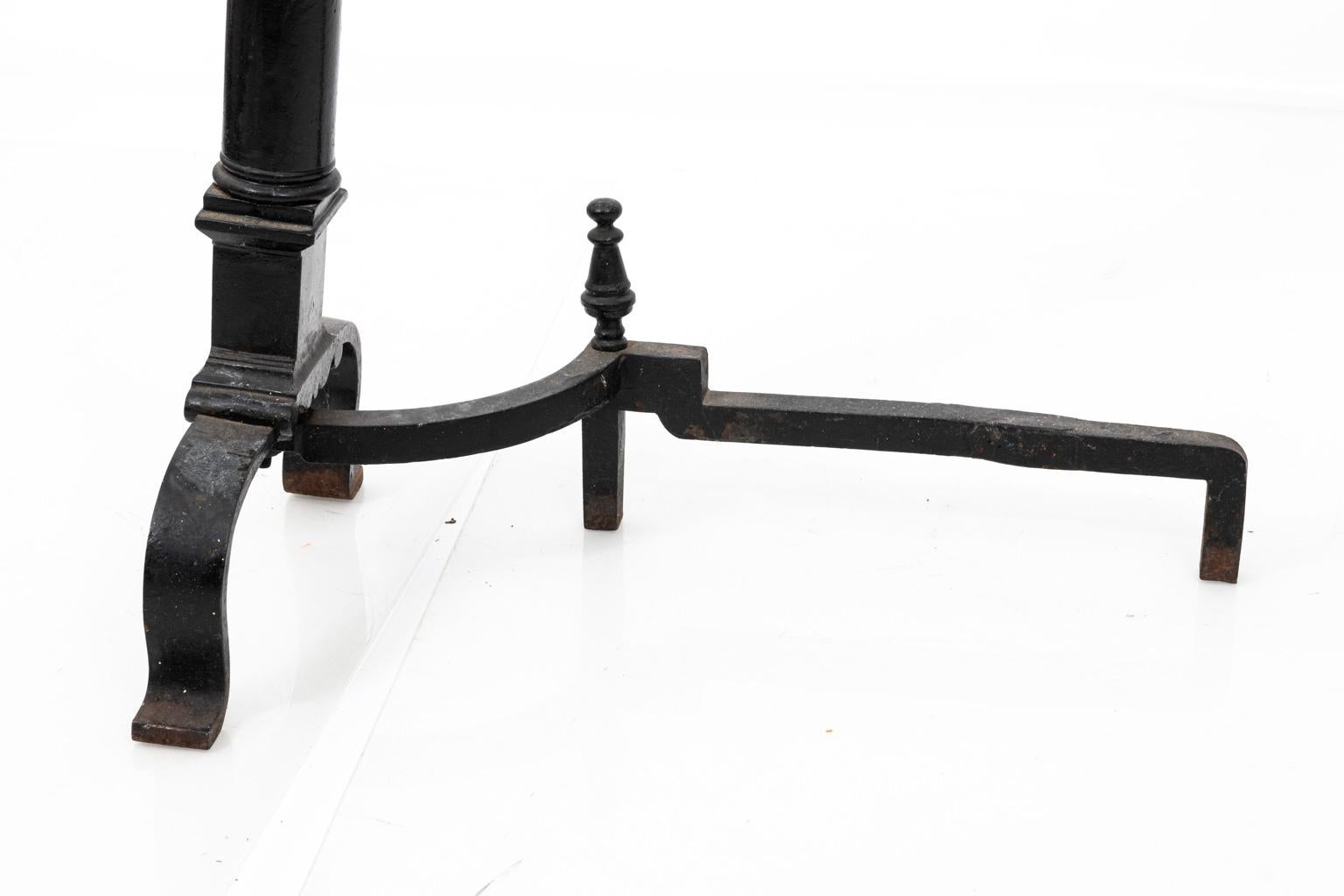 Black and Wrought Iron Andirons 4