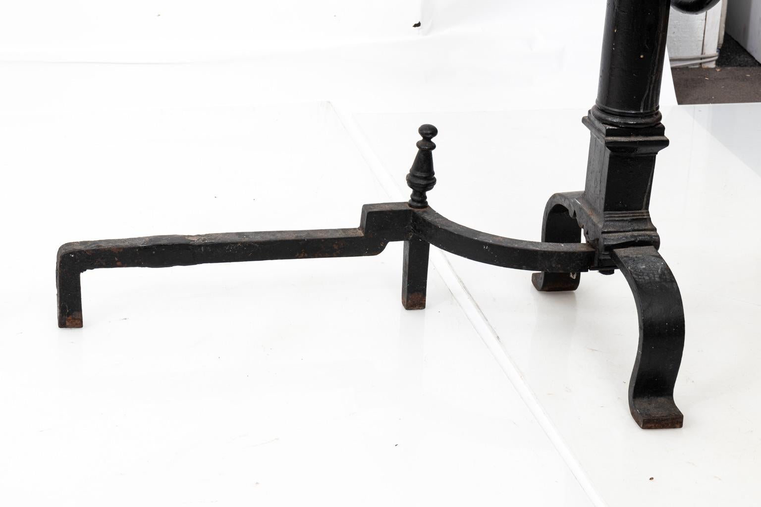 Black and Wrought Iron Andirons 5