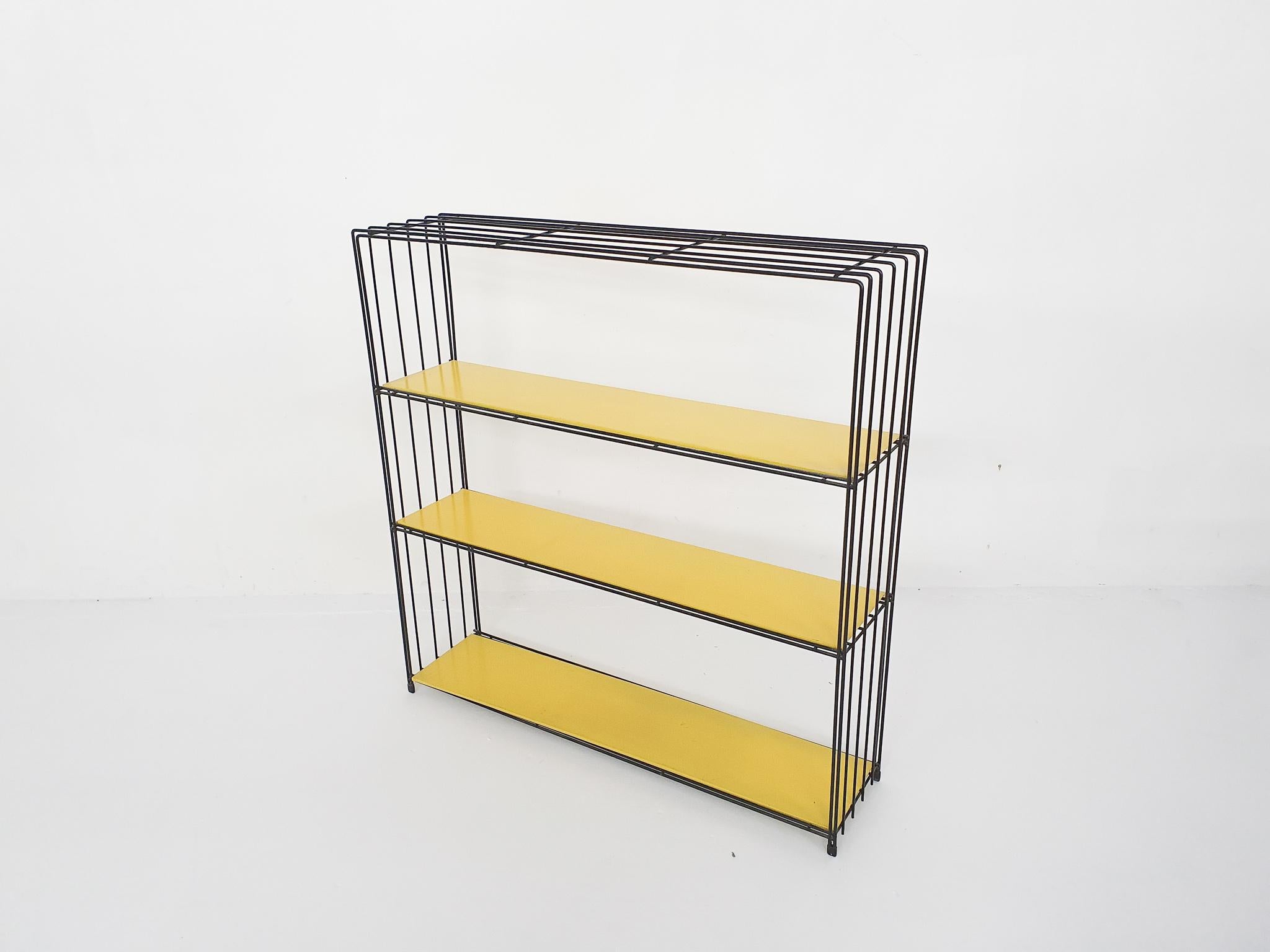 Black and Yellow Metal Room Divider or Bookcase by Tjerk Reijenga for Pilastro  1