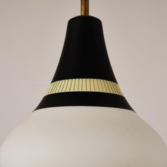 Black and Yellow Stilnovo ceiling lamp from the 1950's