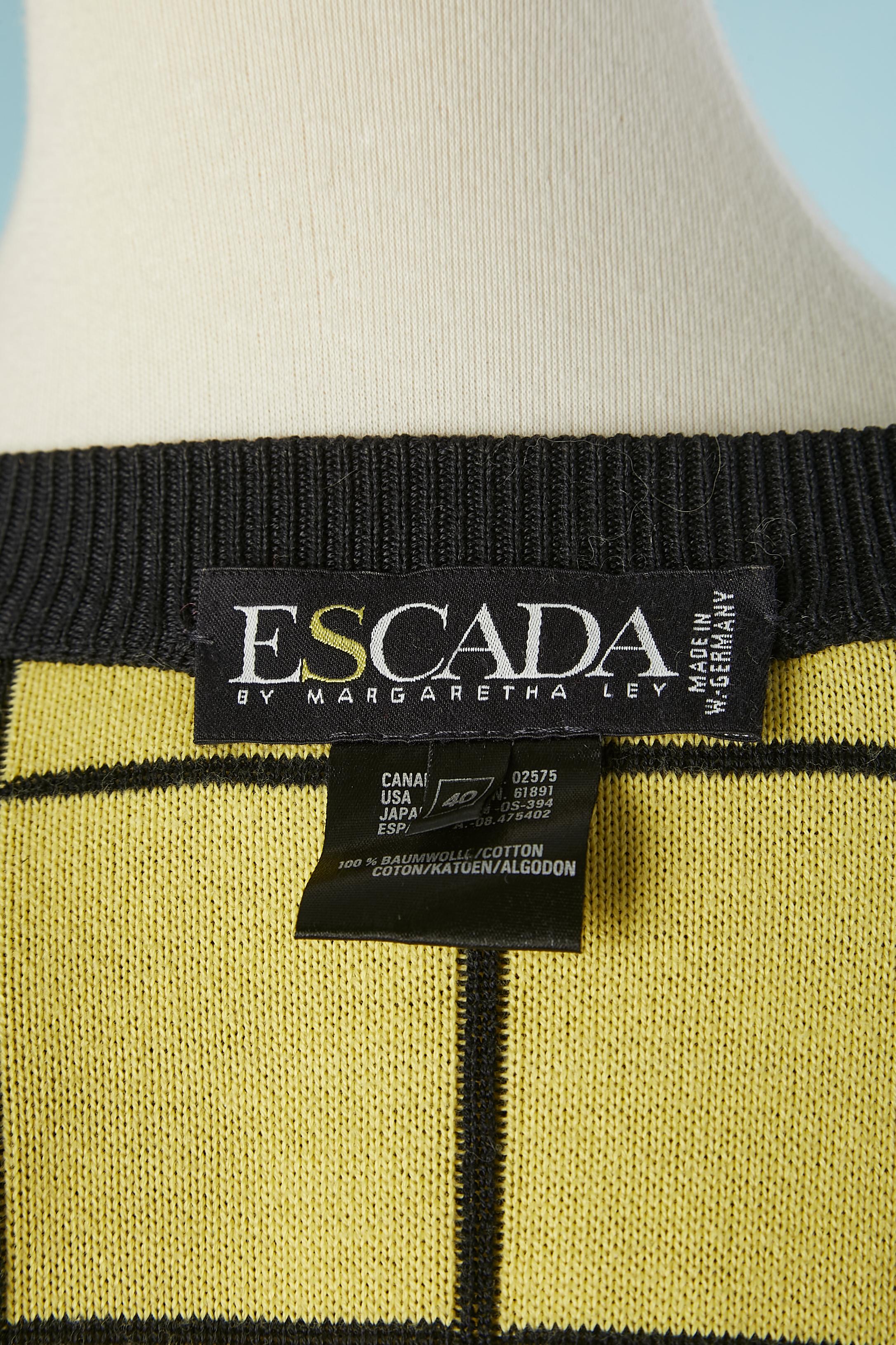 Black and yellow twin-set with flowers and check pattern Escada by M. Ley  For Sale 3