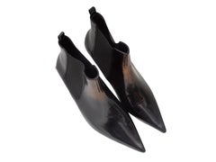 Black Anine Bing Patent Pointed-toe Heeled Booties Size 37