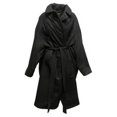 Schwarzer Ann Demeulemeester Mantel mit Gürtel in Übergröße in Übergröße, Größe US M