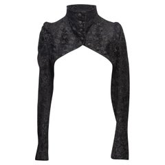 Negro Ann Demeulemeester Bordado Cuello Burlón Bolero de Noche Talla EU 36 Negro Ann Demeulemeester Bordado Cuello Burlón Bolero de Noche Talla EU 36