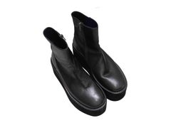 Black Ann Demeulemeester Flatform Ankle Boots