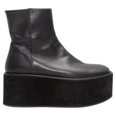 Black Ann Demeulemeester Flatform Ankle Boots