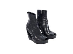 Ann Demeulemeester Black Wedge Ankle Boots