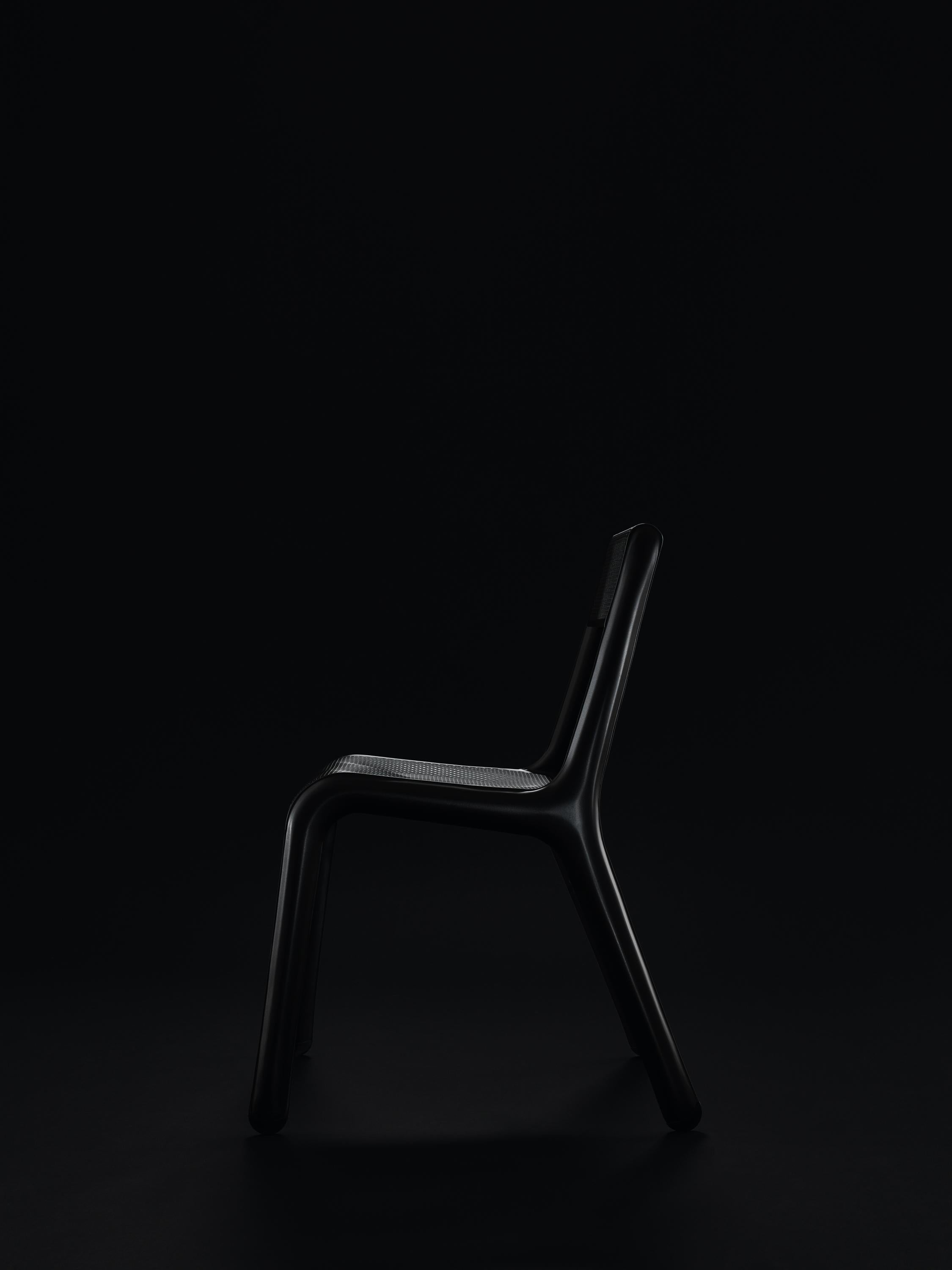 Polish Black Anodic Ultraleggera Chair by Zieta For Sale