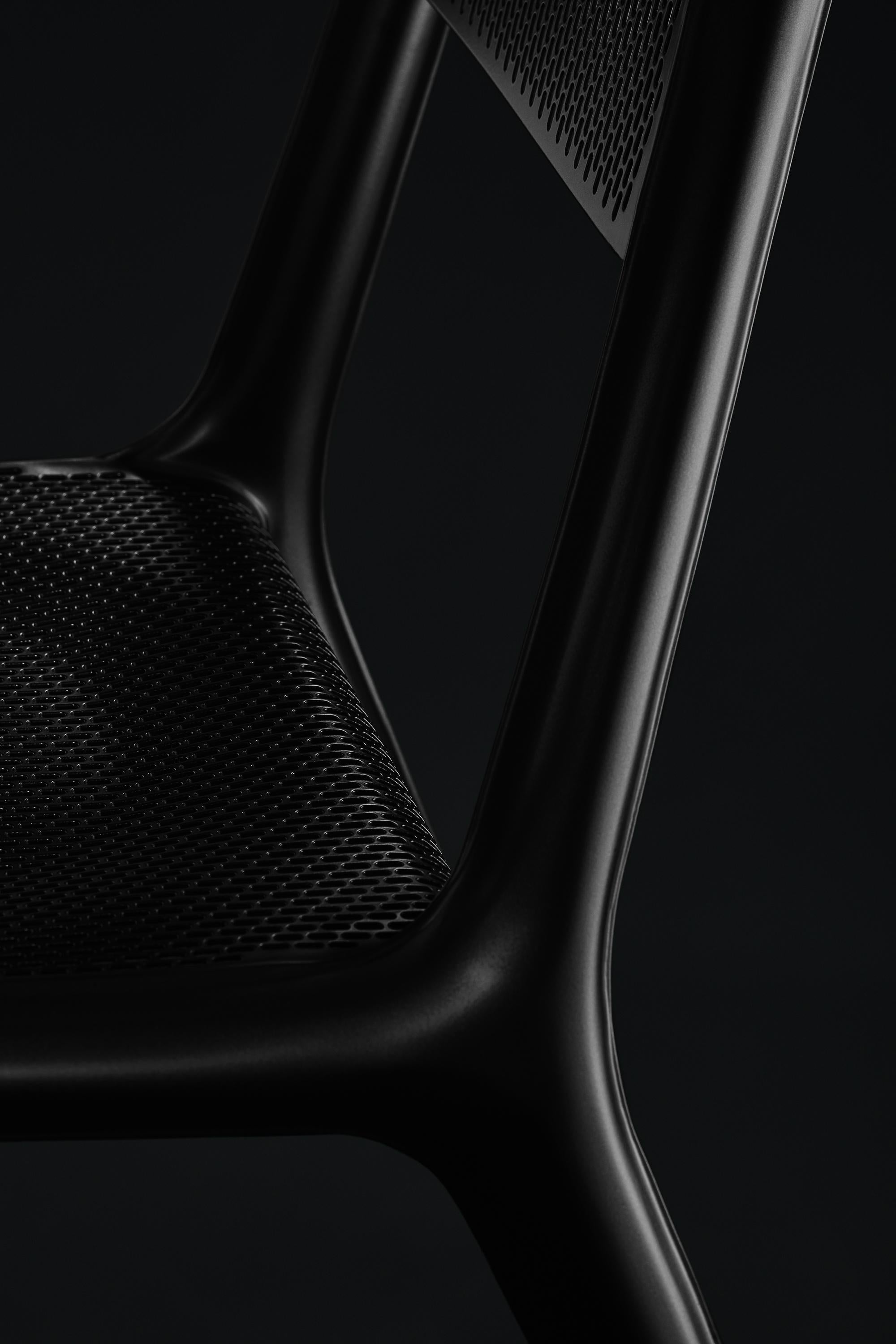 Aluminium Chaise Ultraleggera noire anodisée de Zieta en vente