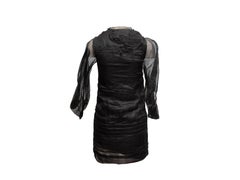 Black Antonio Berardi Embroidered Long Sleeve Mini Dress Size IT 38
