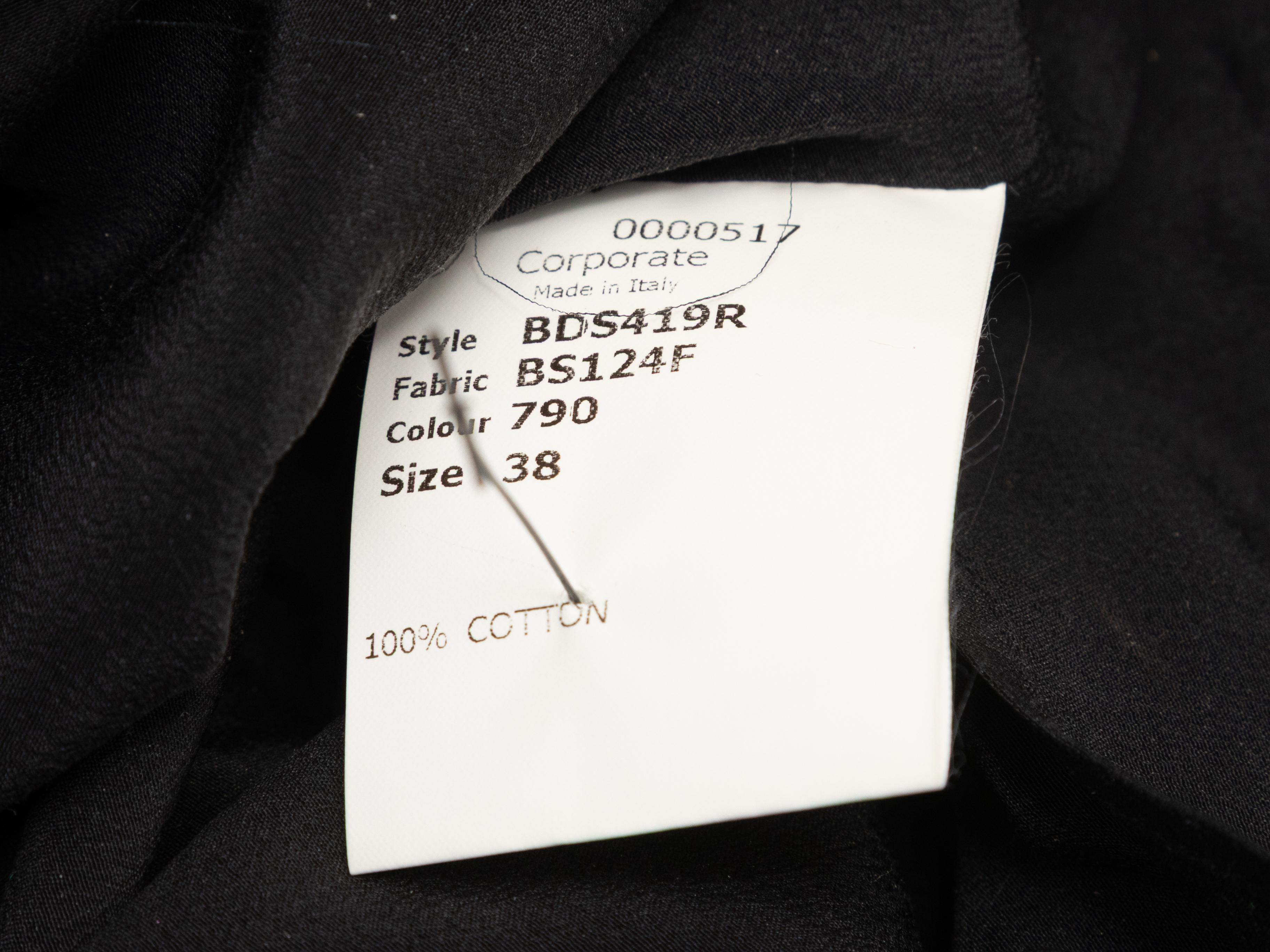 Black Antonio Berardi Embroidered Long Sleeve Mini Dress Size IT 38 For Sale 1