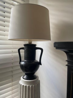 Black Antropomorphic Ceramic Lamp in the style of Jacques Blin, France 1960.