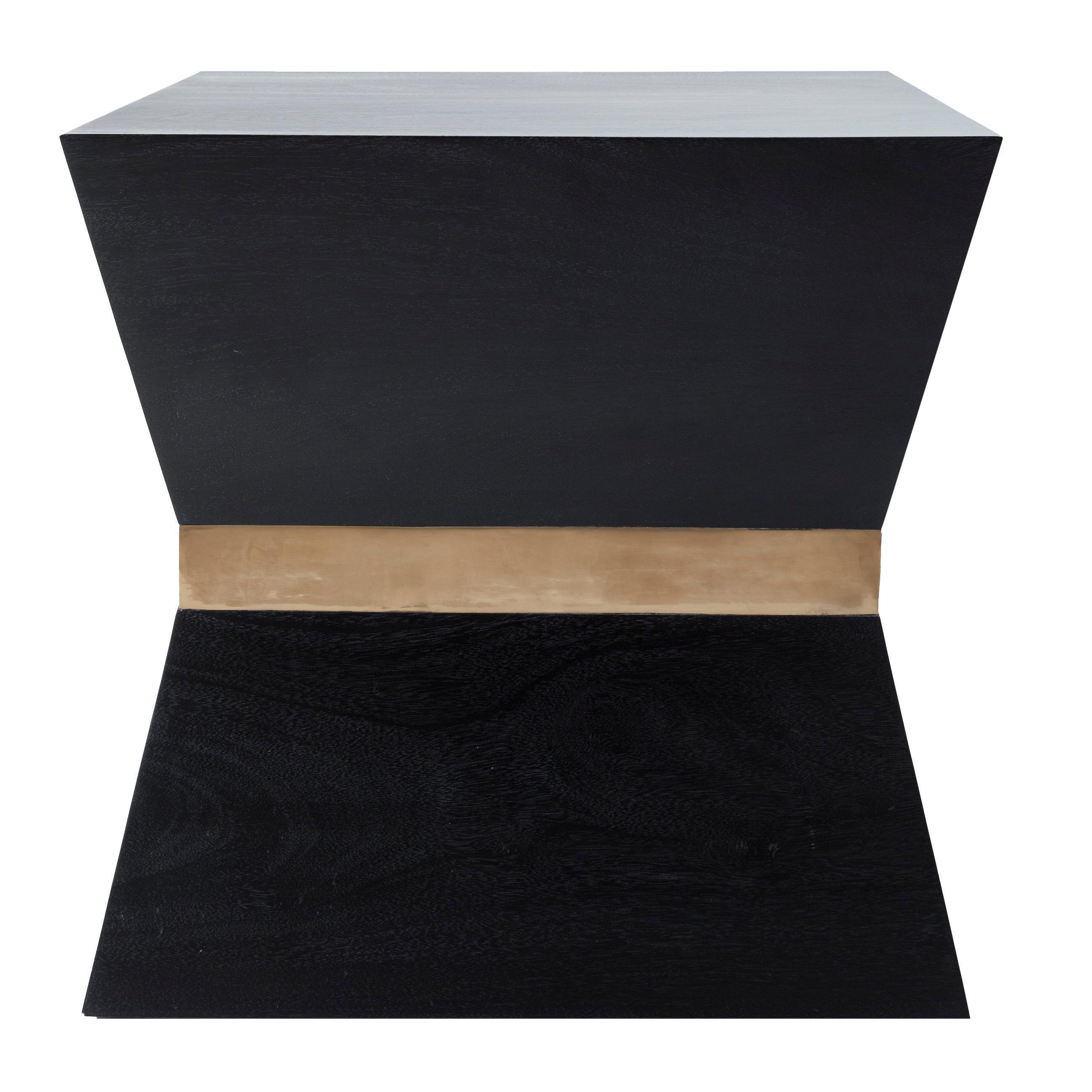Black Aram Tapered Side Table For Sale