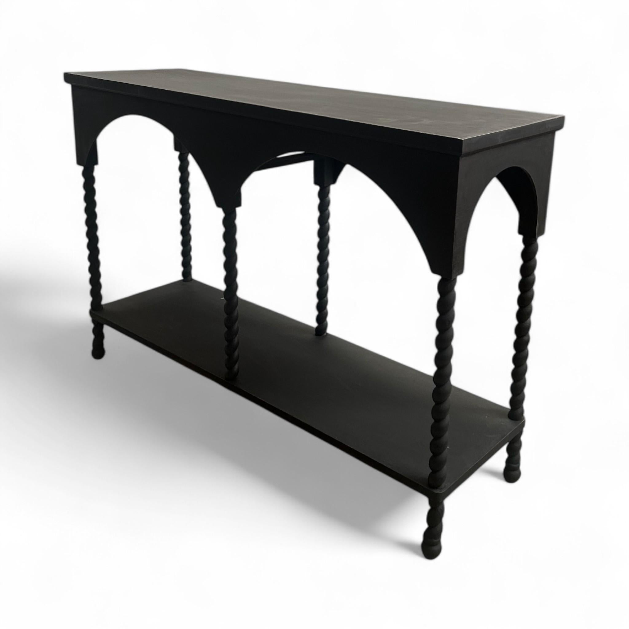 Minimalist Black Arched Console For Sale