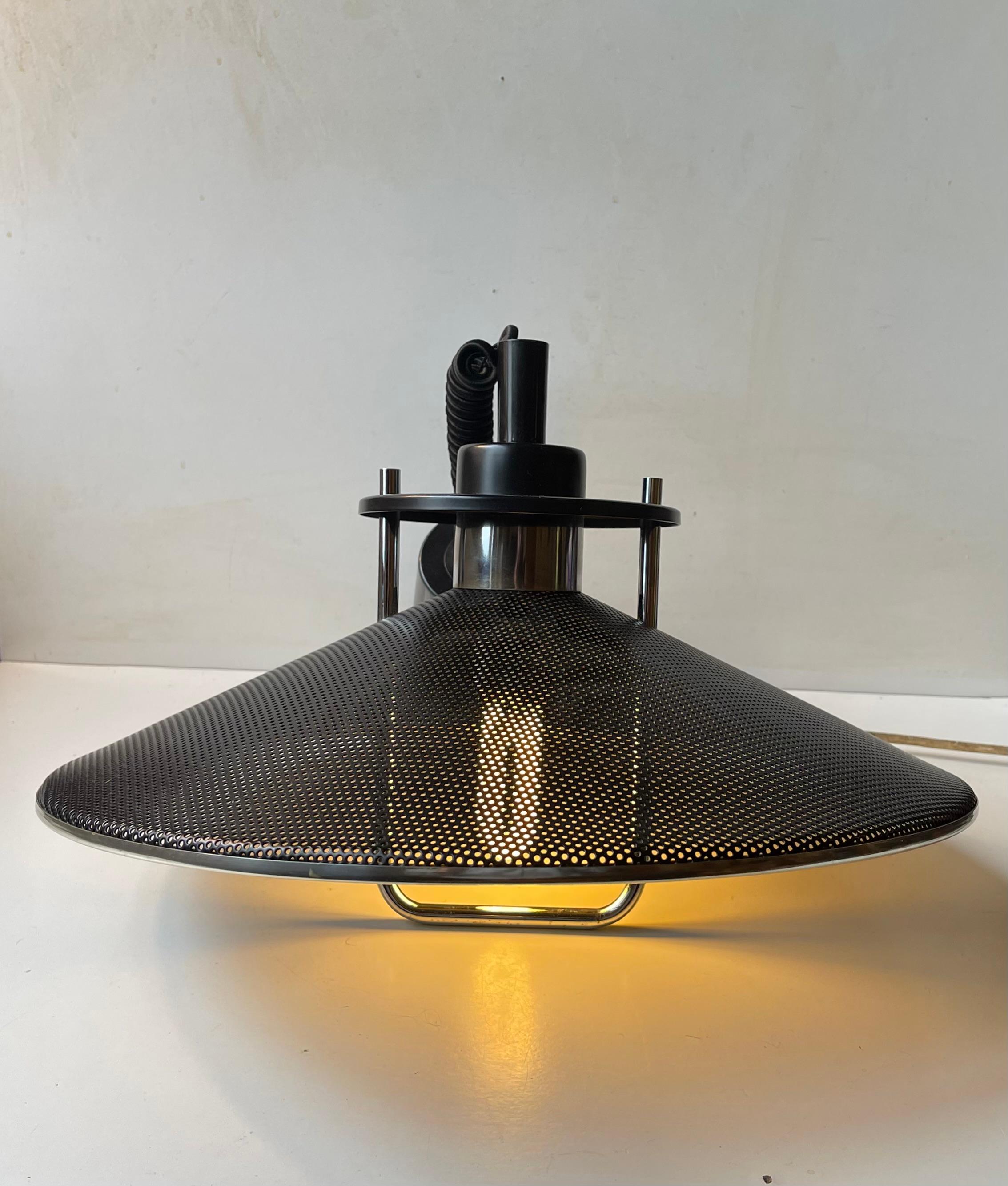Modern Black Architects Studio Rise & Fall Ceiling Lamp by Bell Belysning, Danish 1980s For Sale