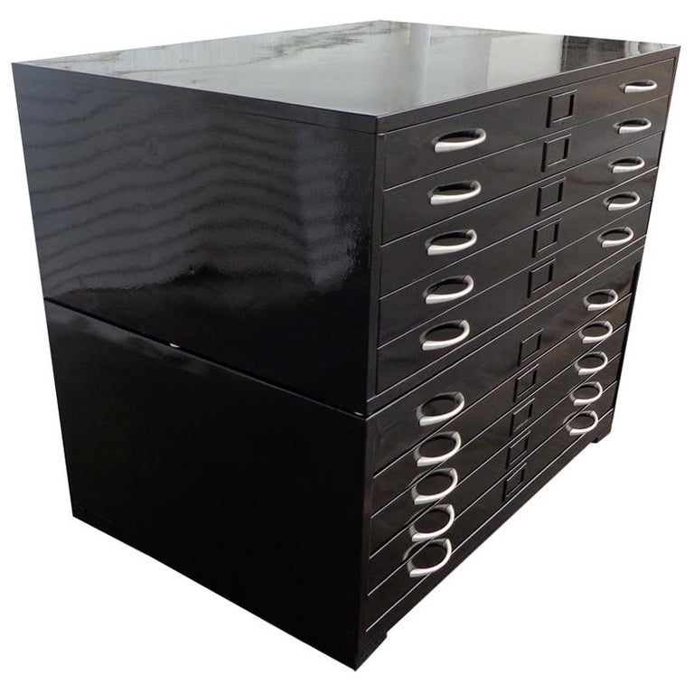 Black Architectural Drafting Flat File Cabinet For Sale at 1stDibs
