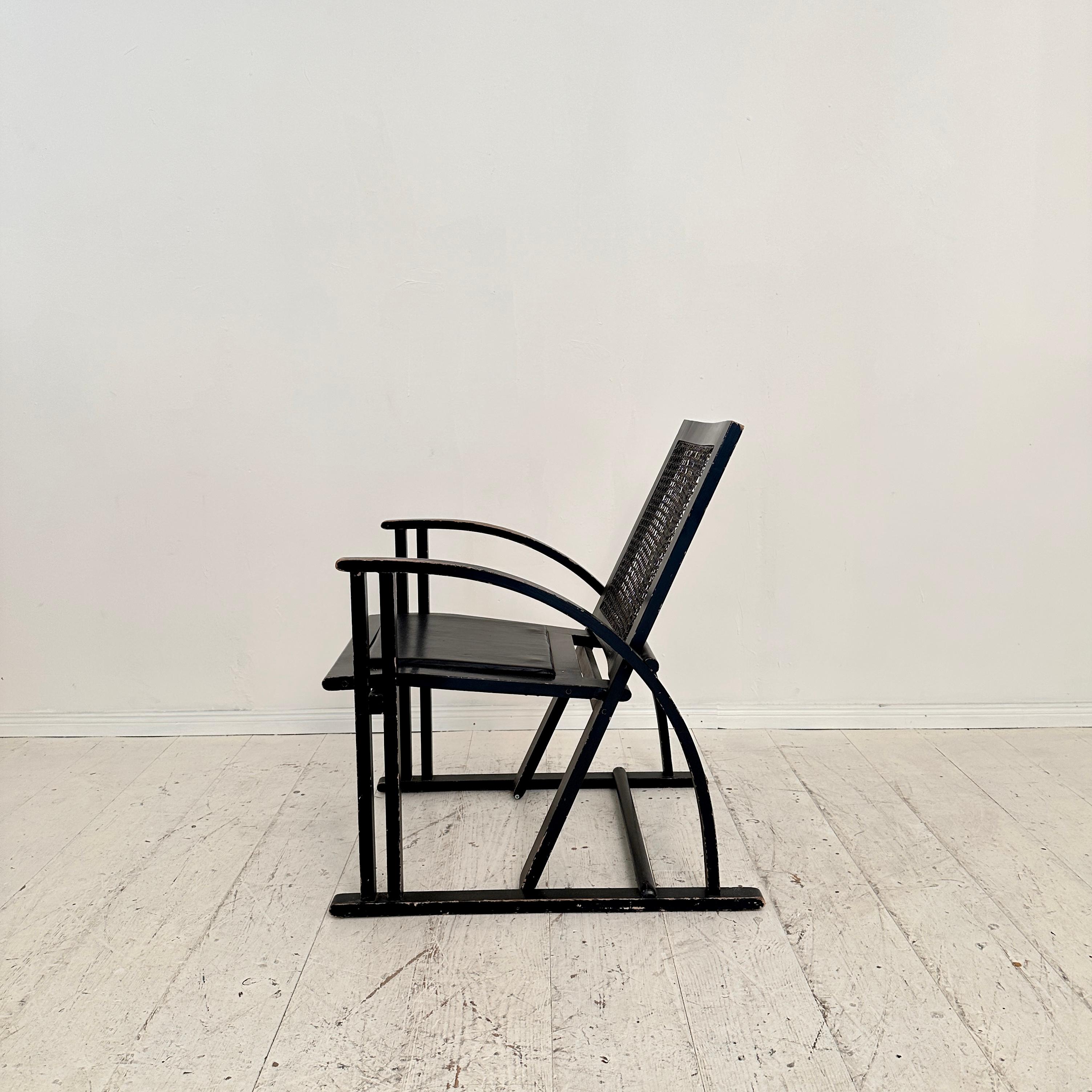 Schwarzer Sessel von Pascal Mourgue für Pamco Triconfort, um 1980 (Postmoderne) im Angebot