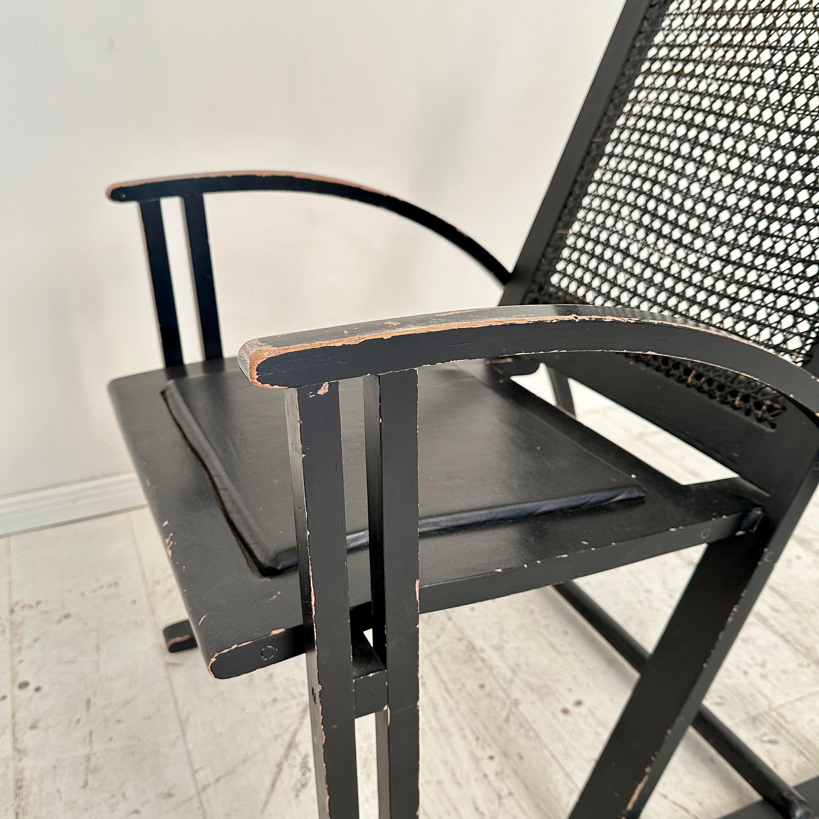 Postmoderne Fauteuil noir de Pascal Mourgue pour Pamco Triconfort, vers 1980 en vente