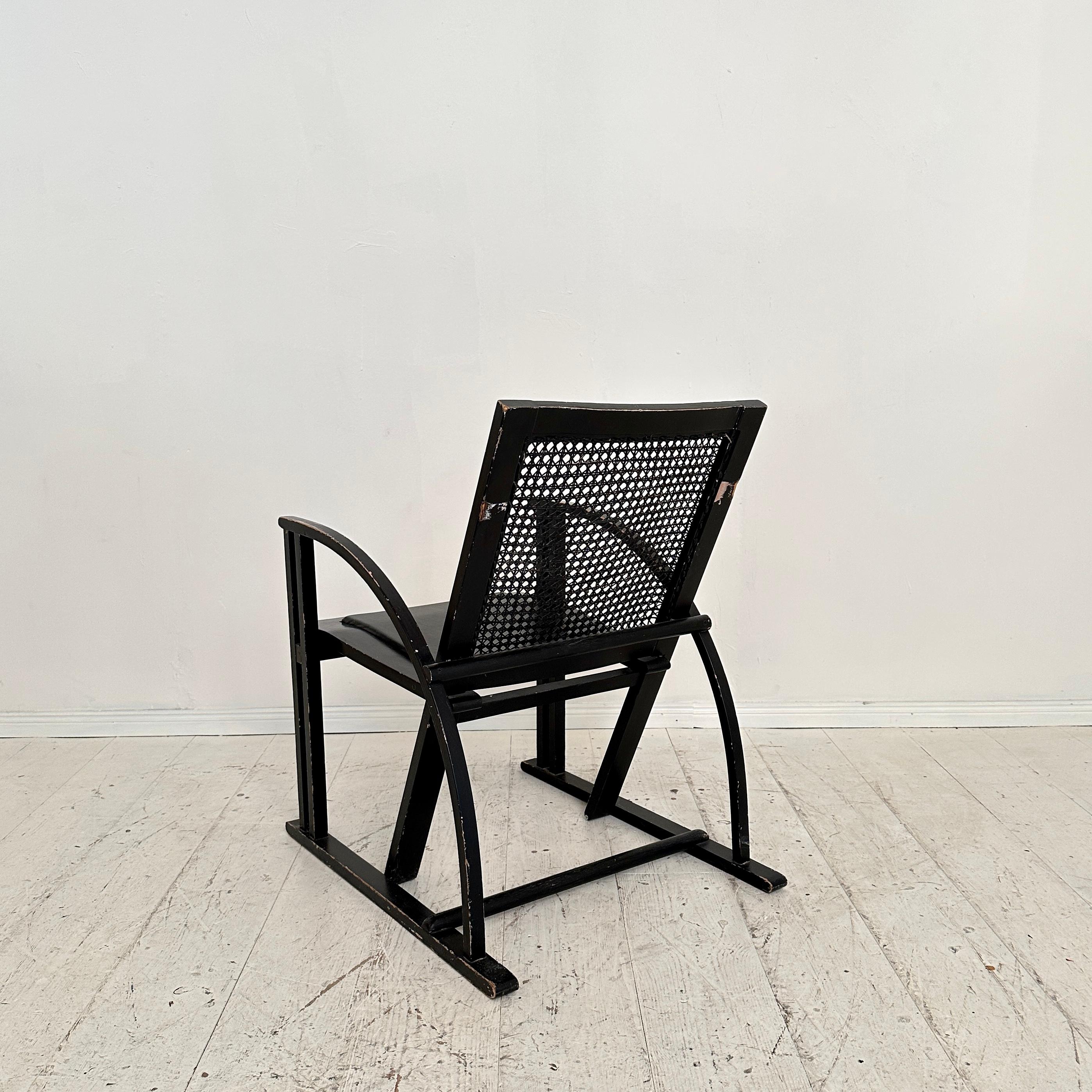Leather Black Armchair by Pascal Mourgue for Pamco Triconfort, around 1980 For Sale