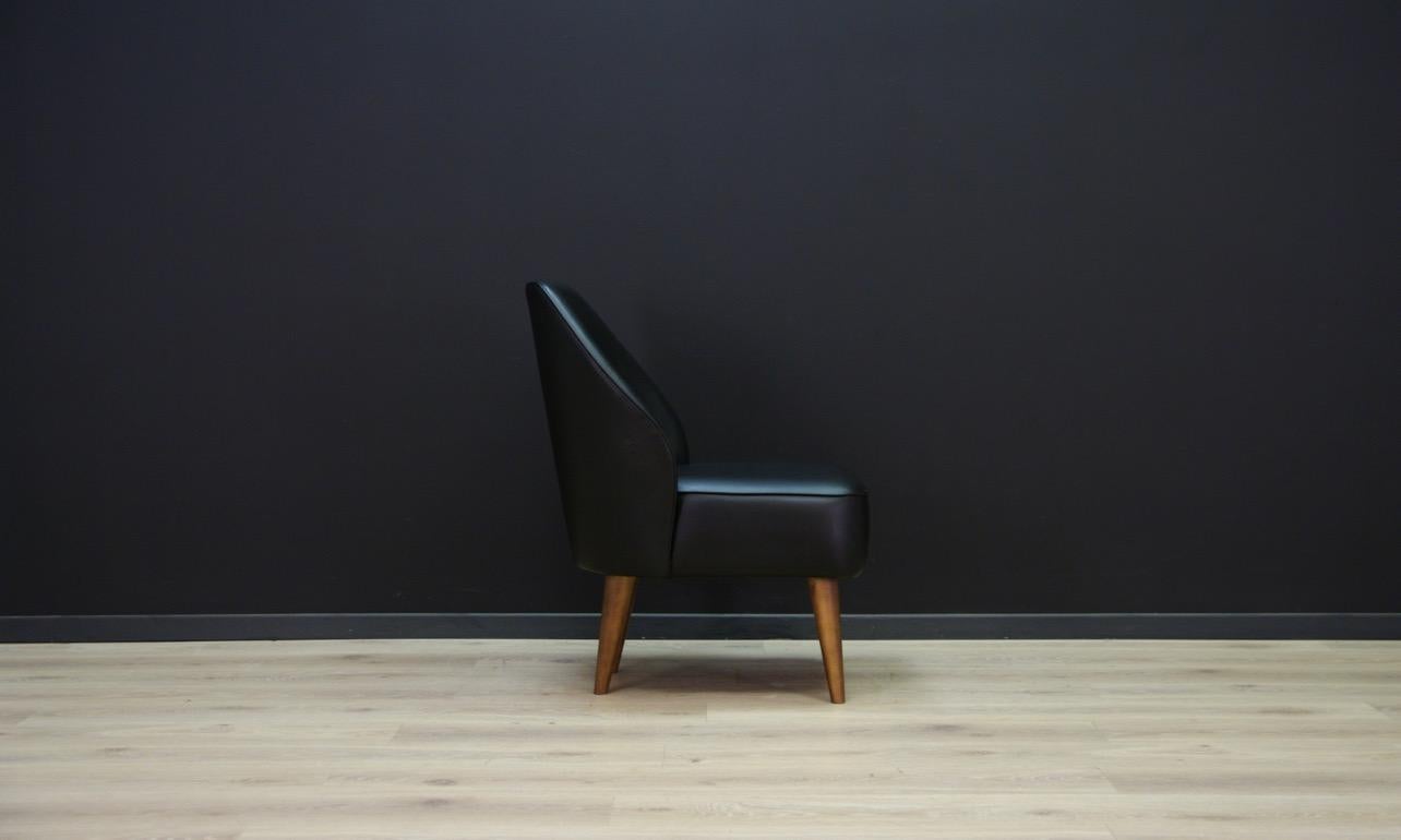 Other Black Armchair Classic 1980s Eco-Leather For Sale